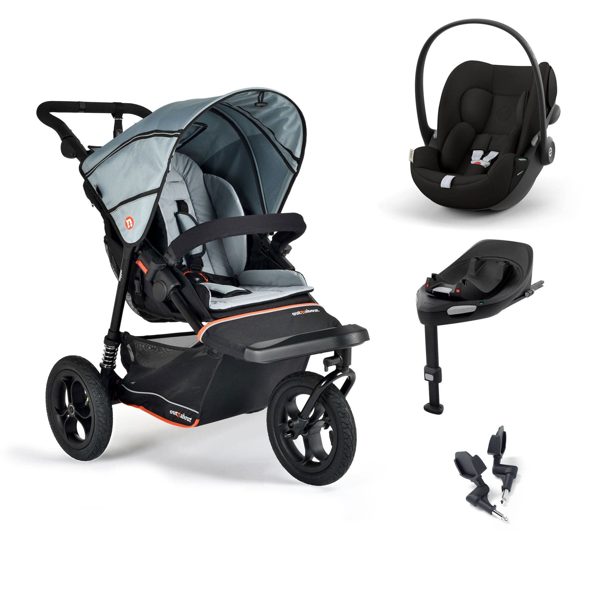 Out n About travel systems Out n About Nipper V6 Travel System - Rock Salt Grey 21321-CY-CLD-RG