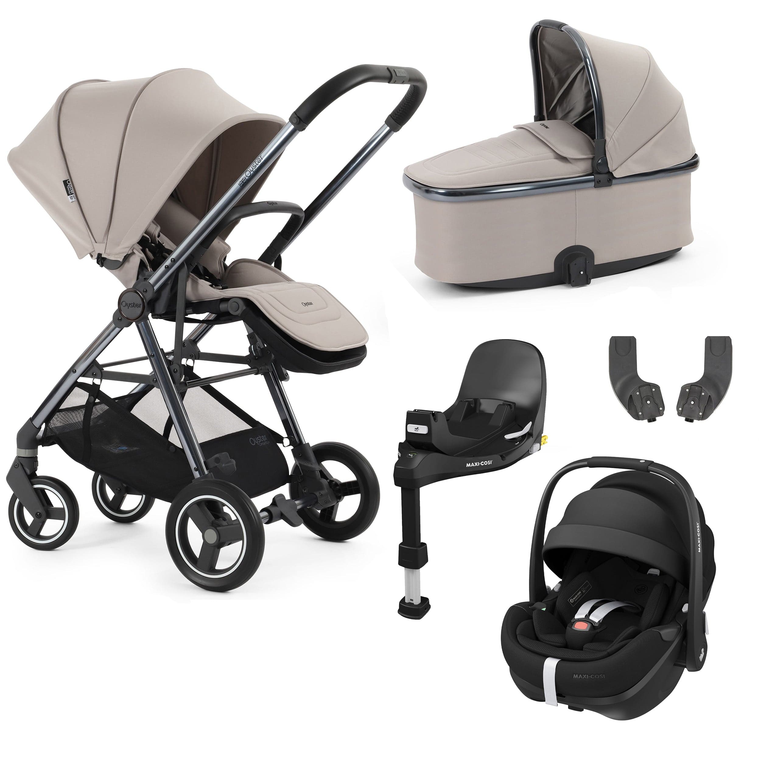 Oyster baby prams BabyStyle Oyster Gravity+ 5 Piece Bundle - Stone 17920-STO-2