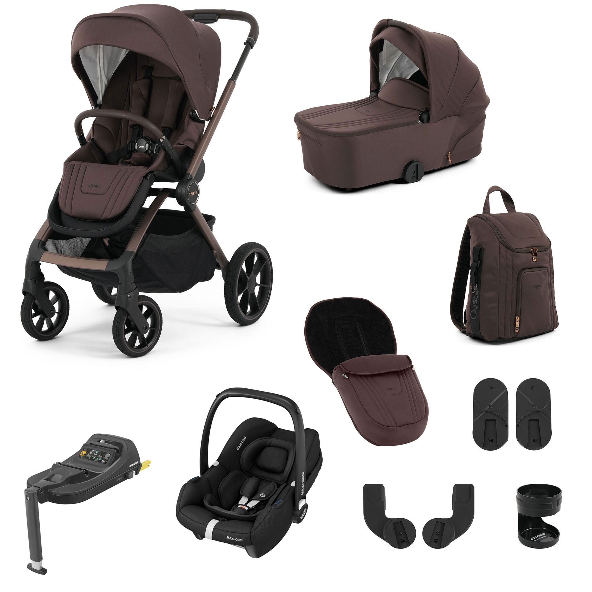 Oyster baby prams Oyster Vee Travel System Bundle - Chocolate OYS-VEE-CHO-CAB