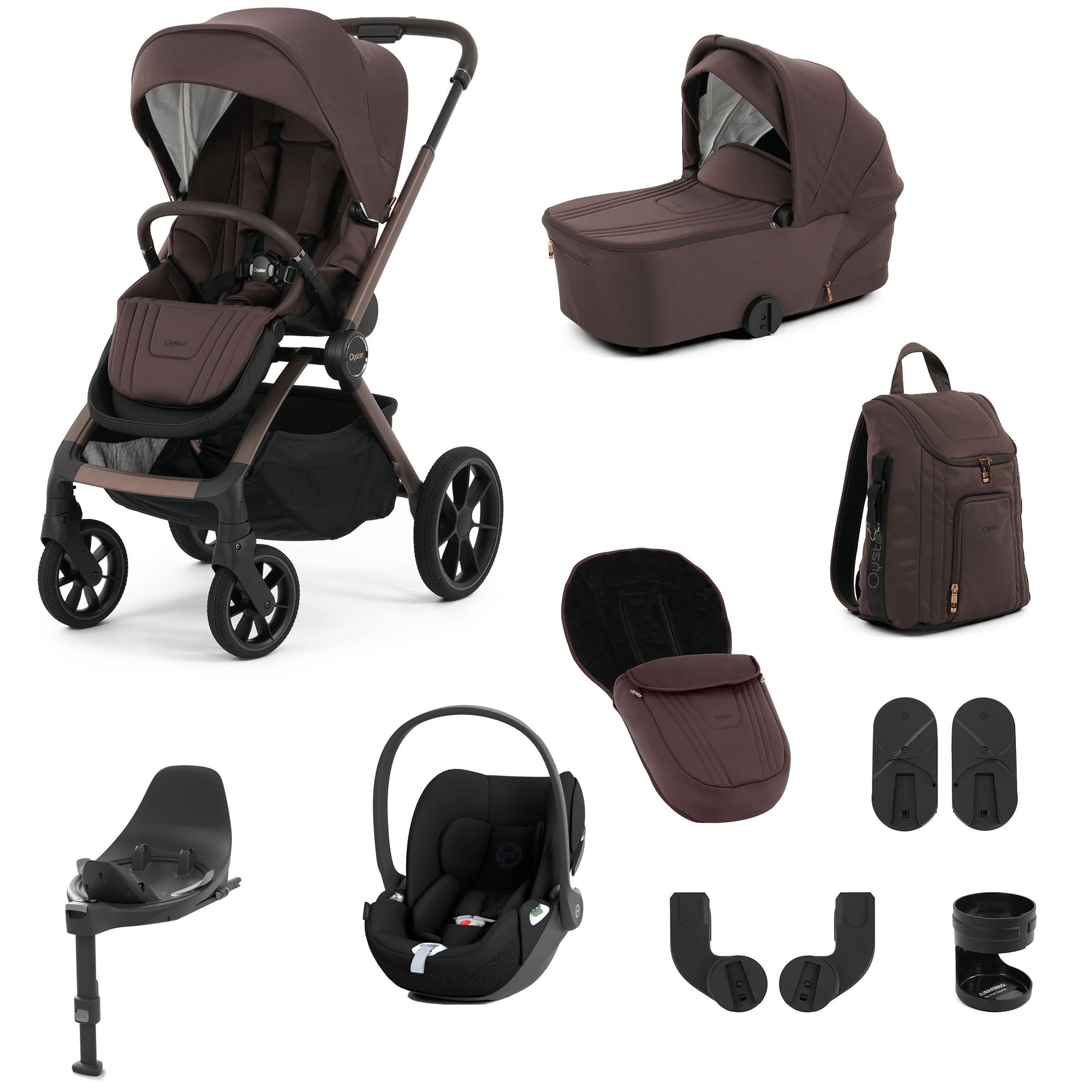 Oyster baby prams Oyster Vee Travel System Bundle - Chocolate OYS-VEE-CHO-CLT