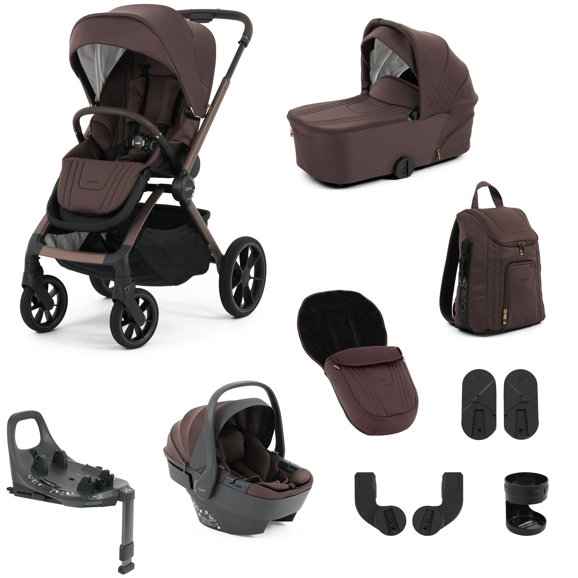 Oyster baby prams Oyster Vee Travel System Bundle - Chocolate OYS-VEE-TVS-CHO