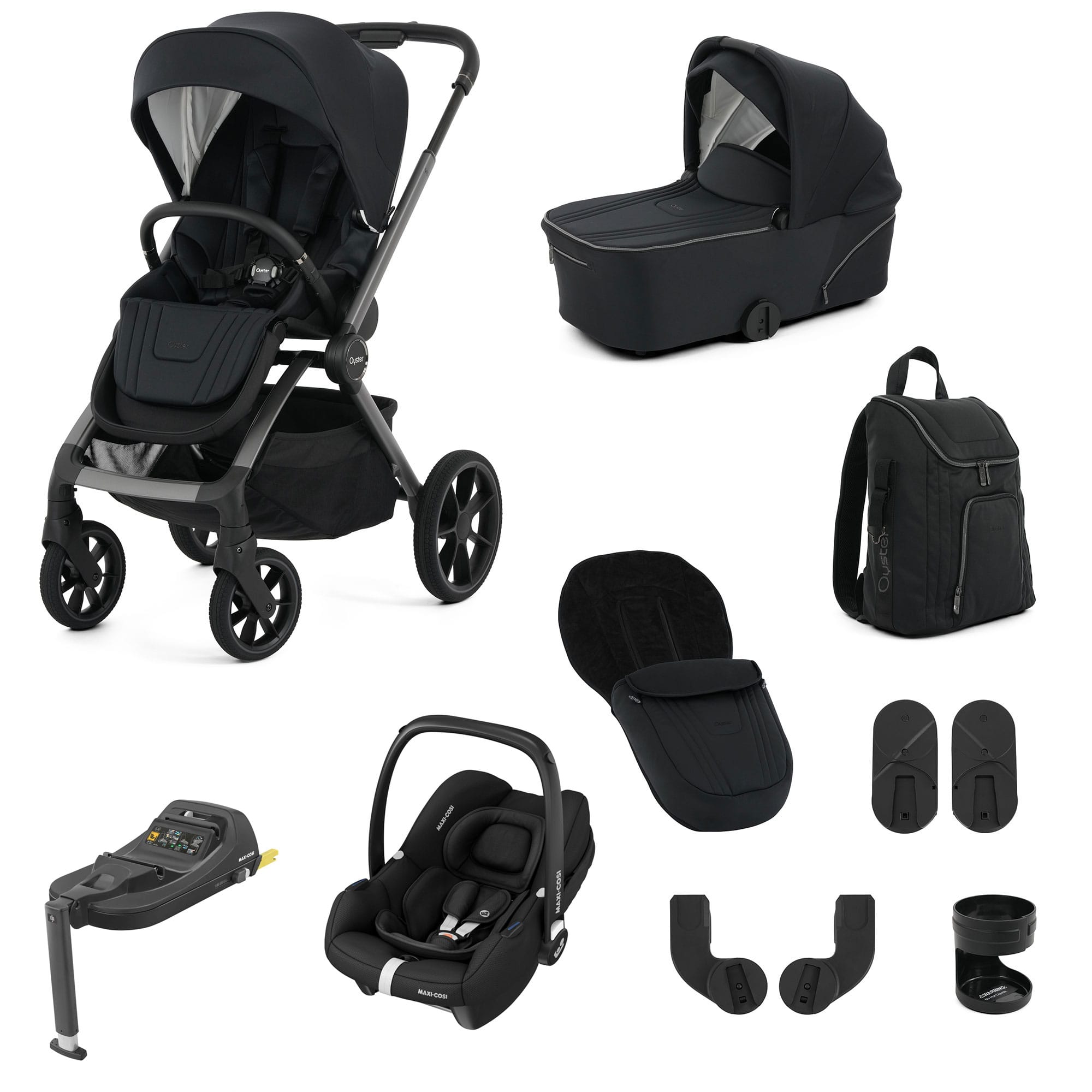 Oyster baby prams Oyster Vee Travel System Bundle - Liquorice OYS-VEE-LIQ-CAB