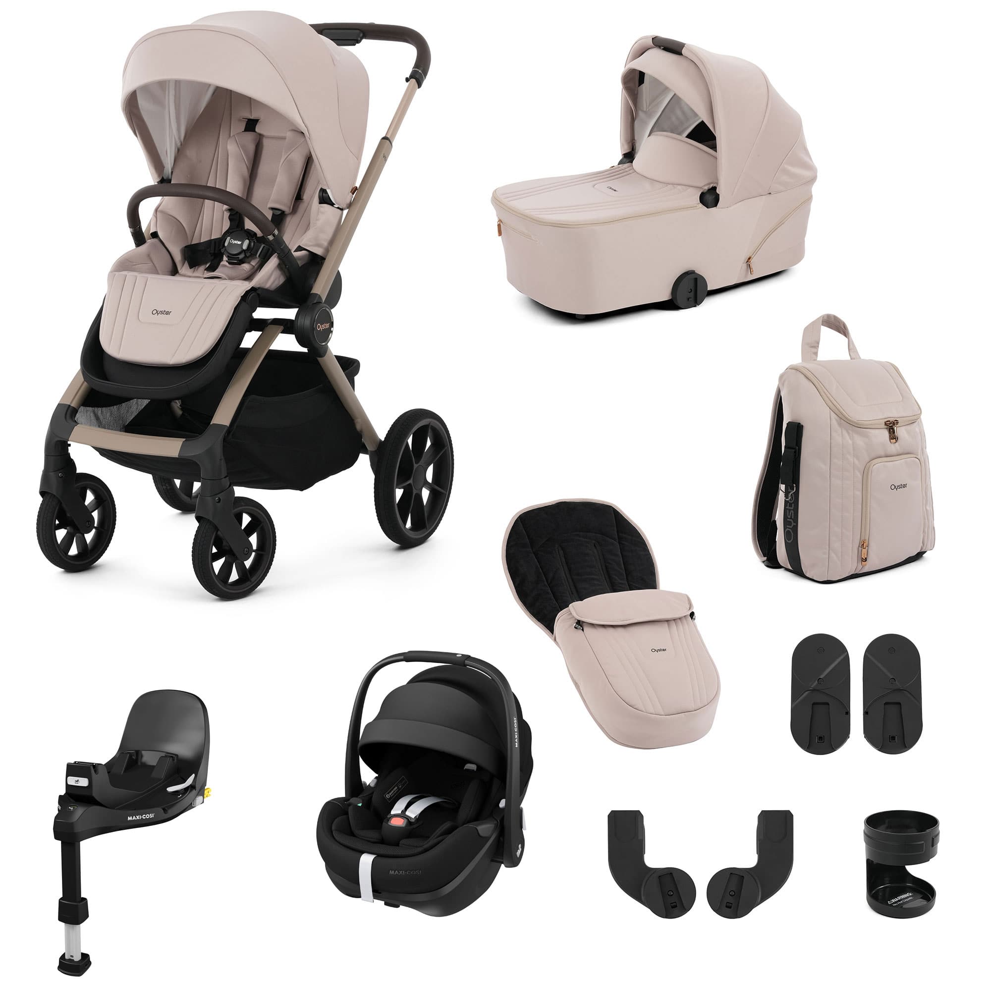 Oyster baby prams Oyster Vee Travel System Bundle - Vanilla OYS-VEE-VAN-PV2