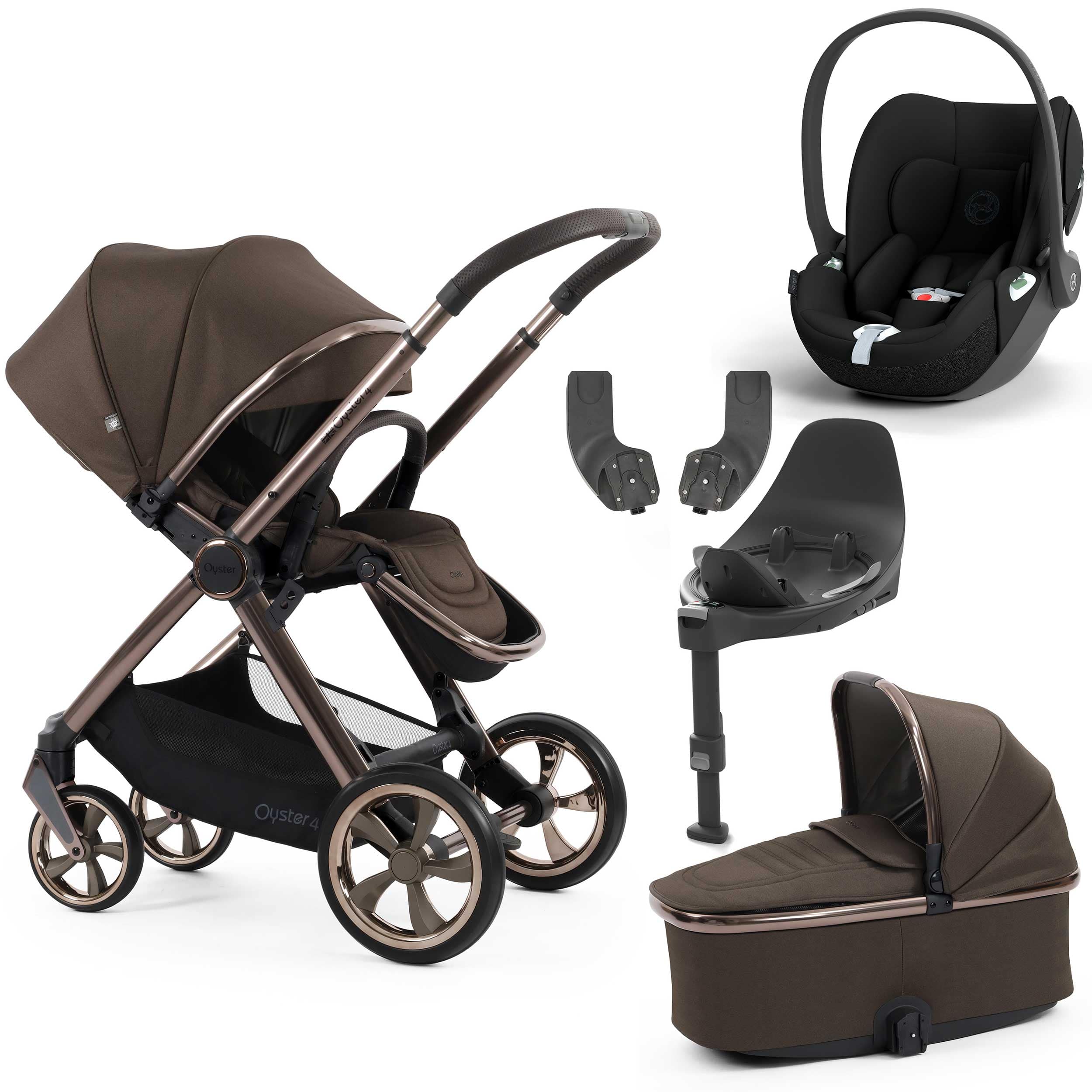 Oyster travel systems BabyStyle Oyster 4 Essential Bundle - Chocolate Velvet 18107-CHO-3