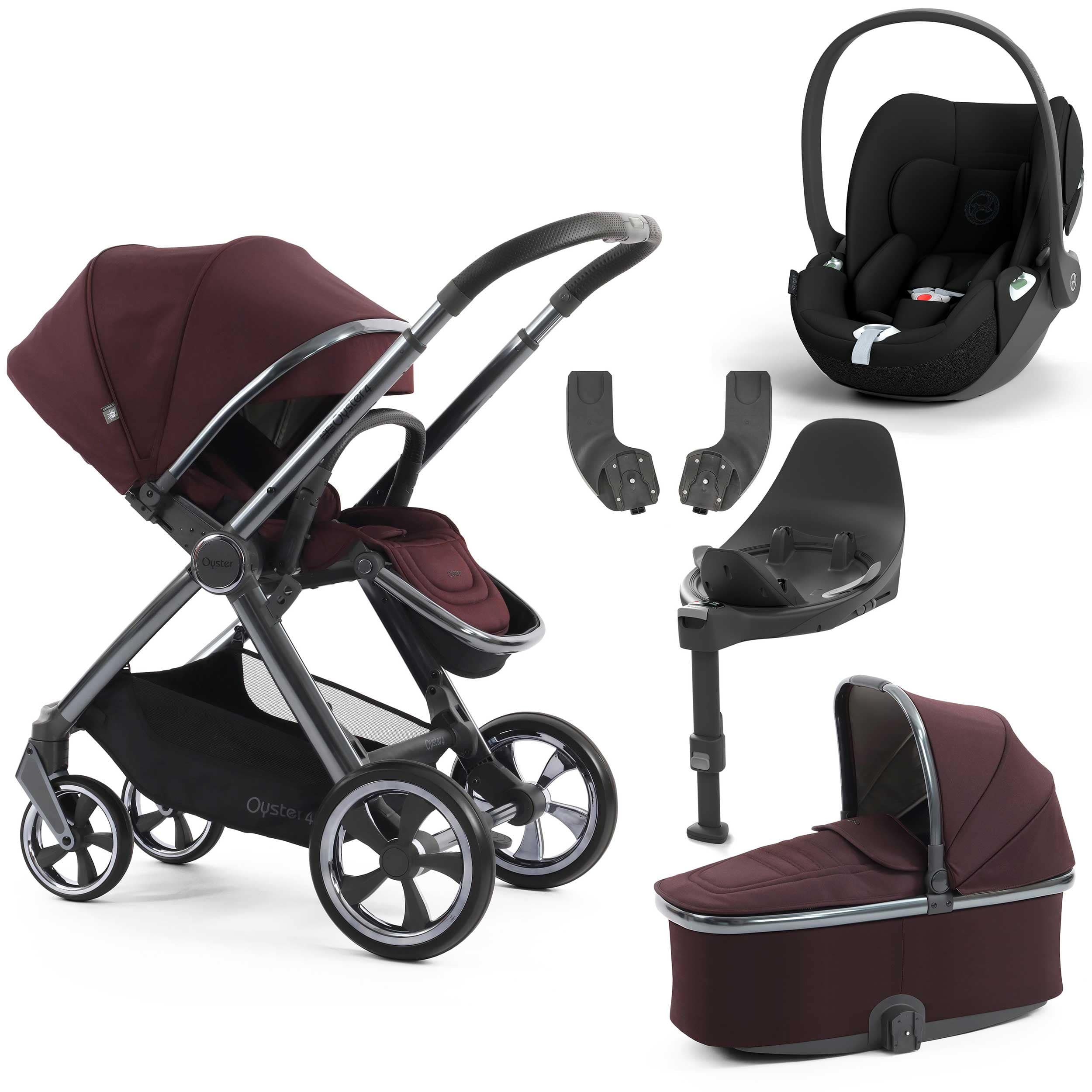 Oyster travel systems BabyStyle Oyster 4 Essential Bundle - Mulberry 18107-MUL-3