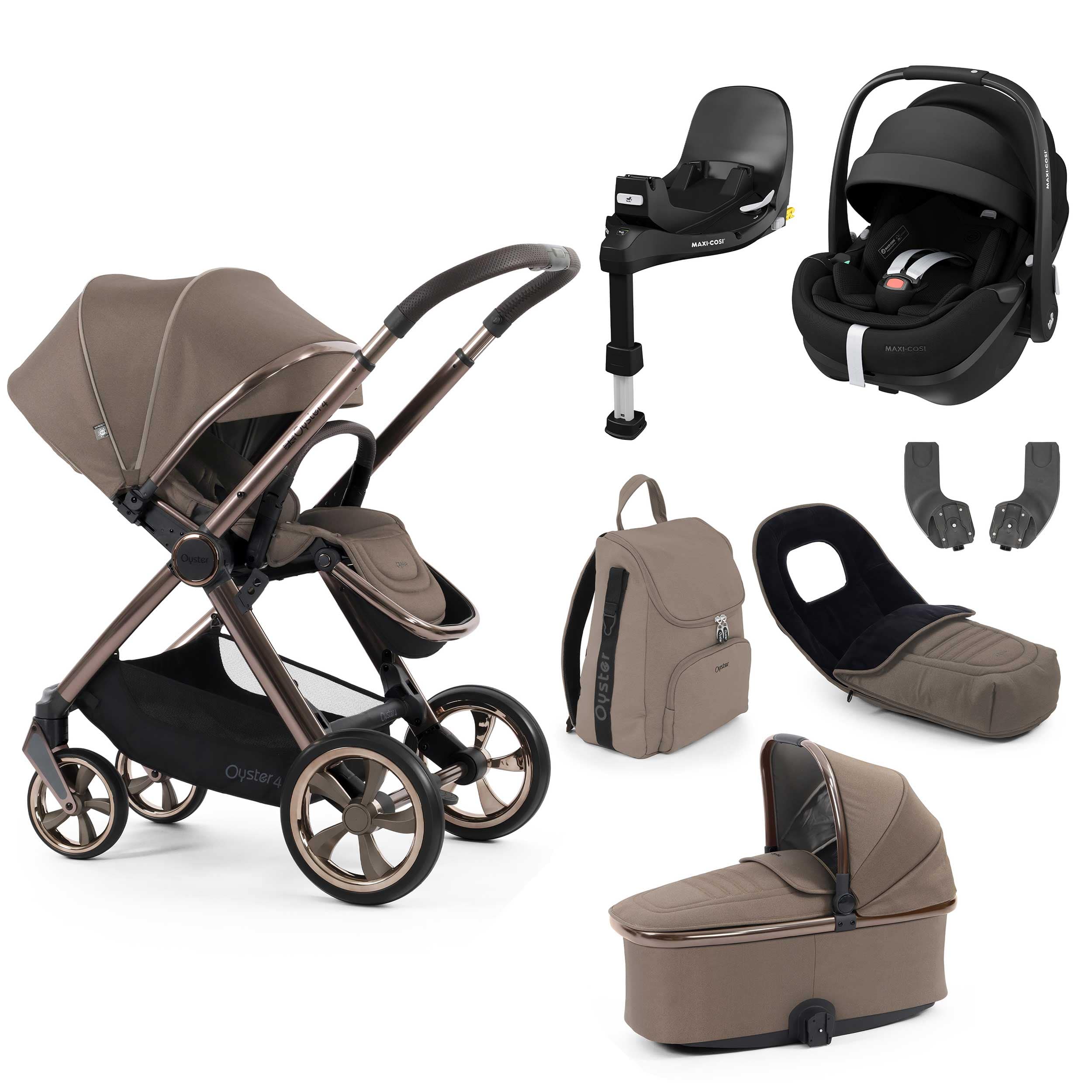 Oyster travel systems BabyStyle Oyster 4 Luxury Bundle - Mink 18157-MIN-2