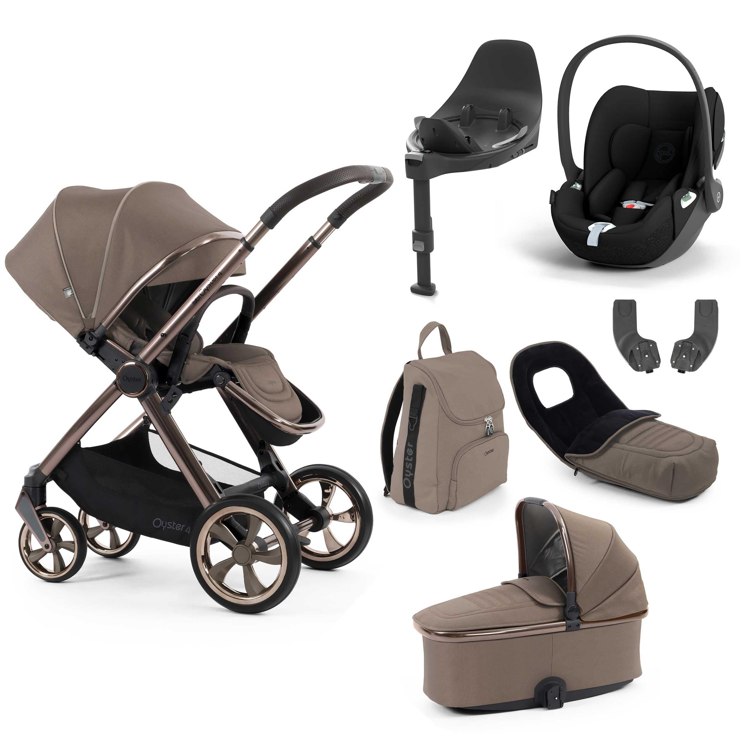 Oyster travel systems BabyStyle Oyster 4 Luxury Bundle - Mink 18157-MIN-3