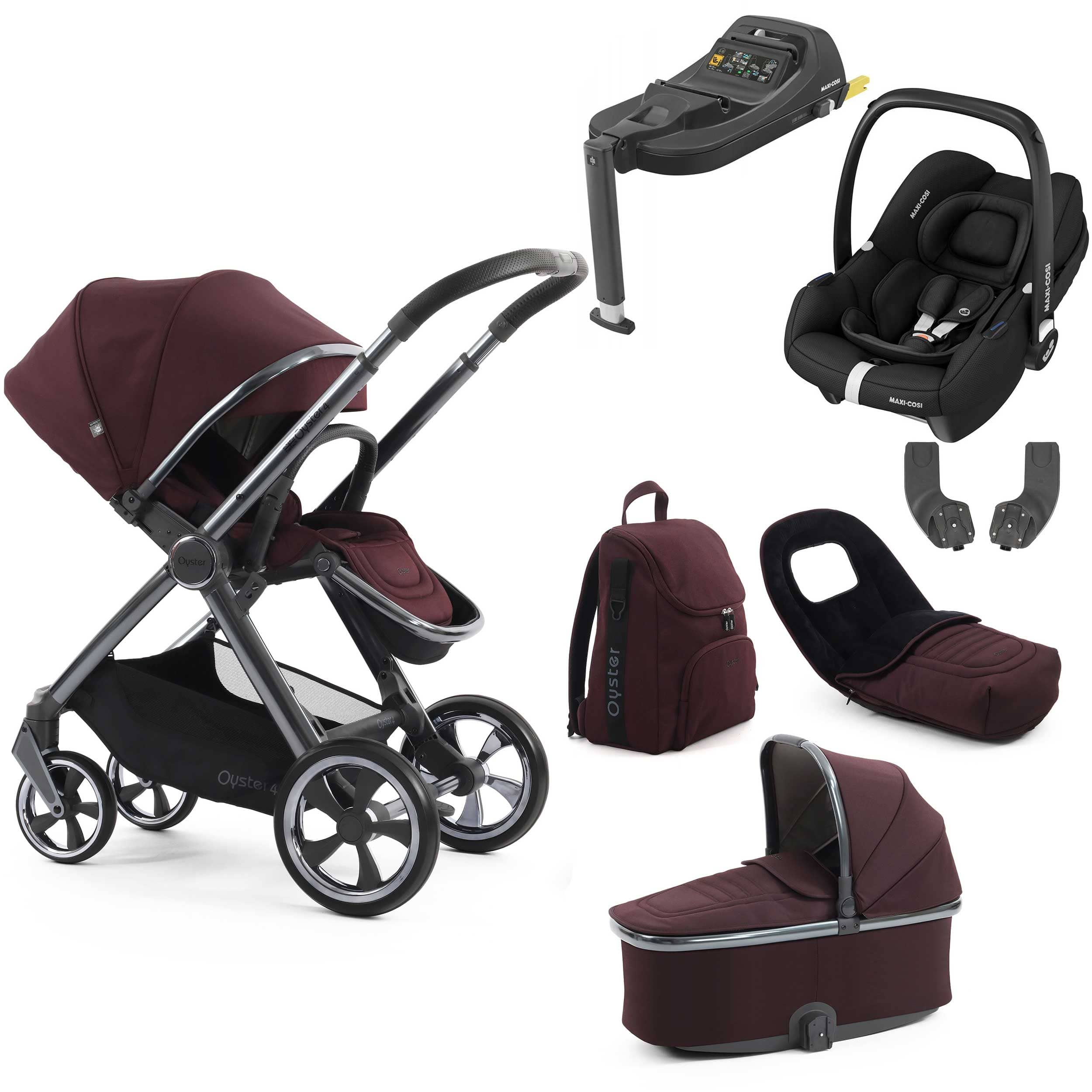 Oyster travel systems BabyStyle Oyster 4 Luxury Bundle - Mulberry 18157-MUL-1