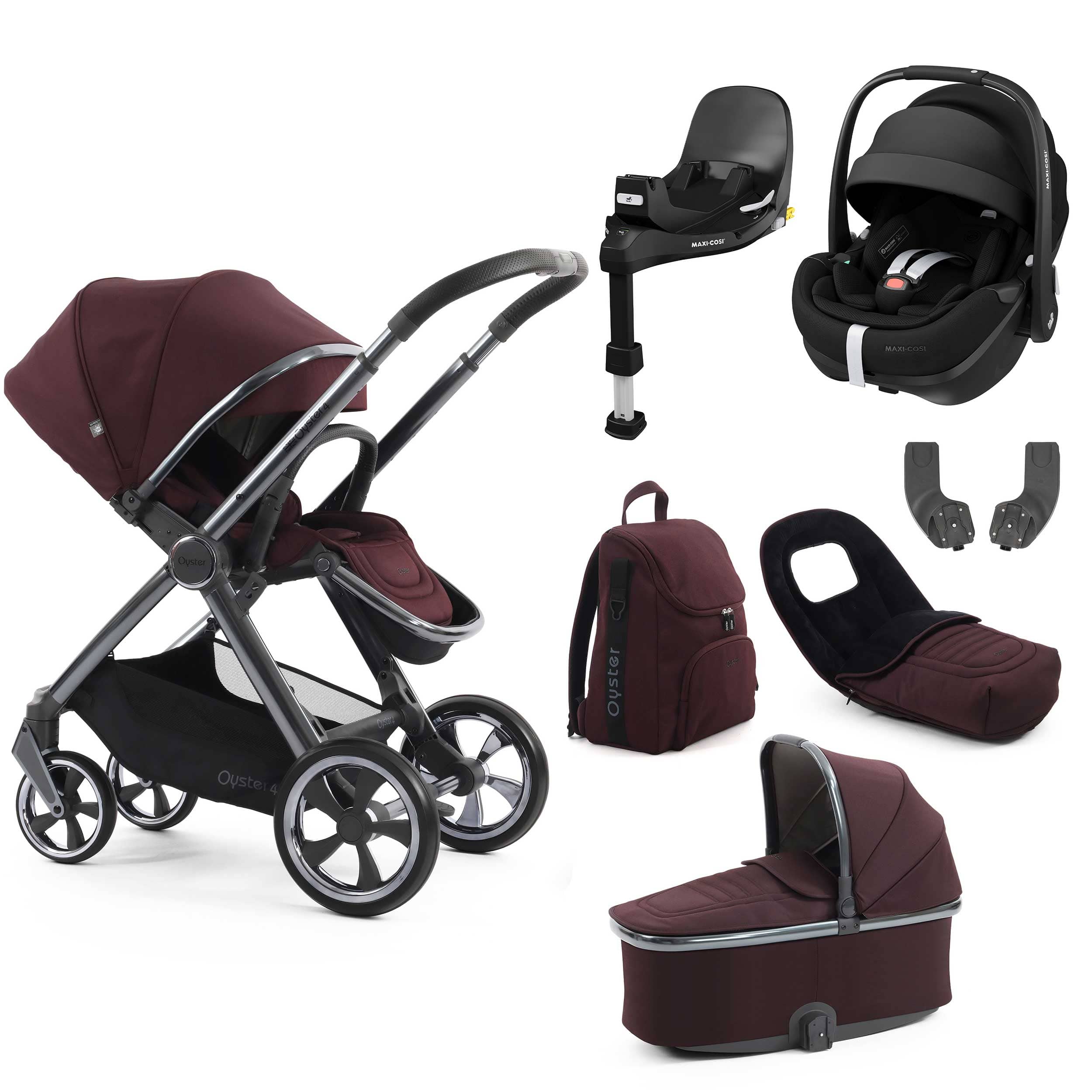 Oyster travel systems BabyStyle Oyster 4 Luxury Bundle - Mulberry 18157-MUL-2