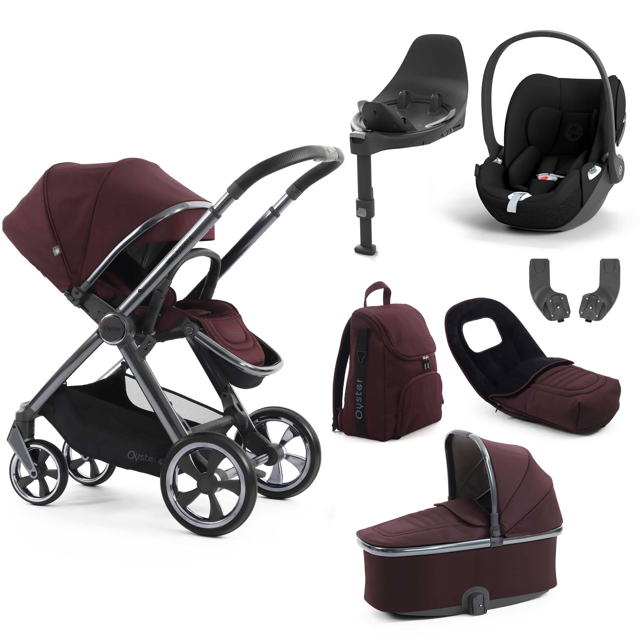 Oyster travel systems BabyStyle Oyster 4 Luxury Bundle - Mulberry 18157-MUL-3