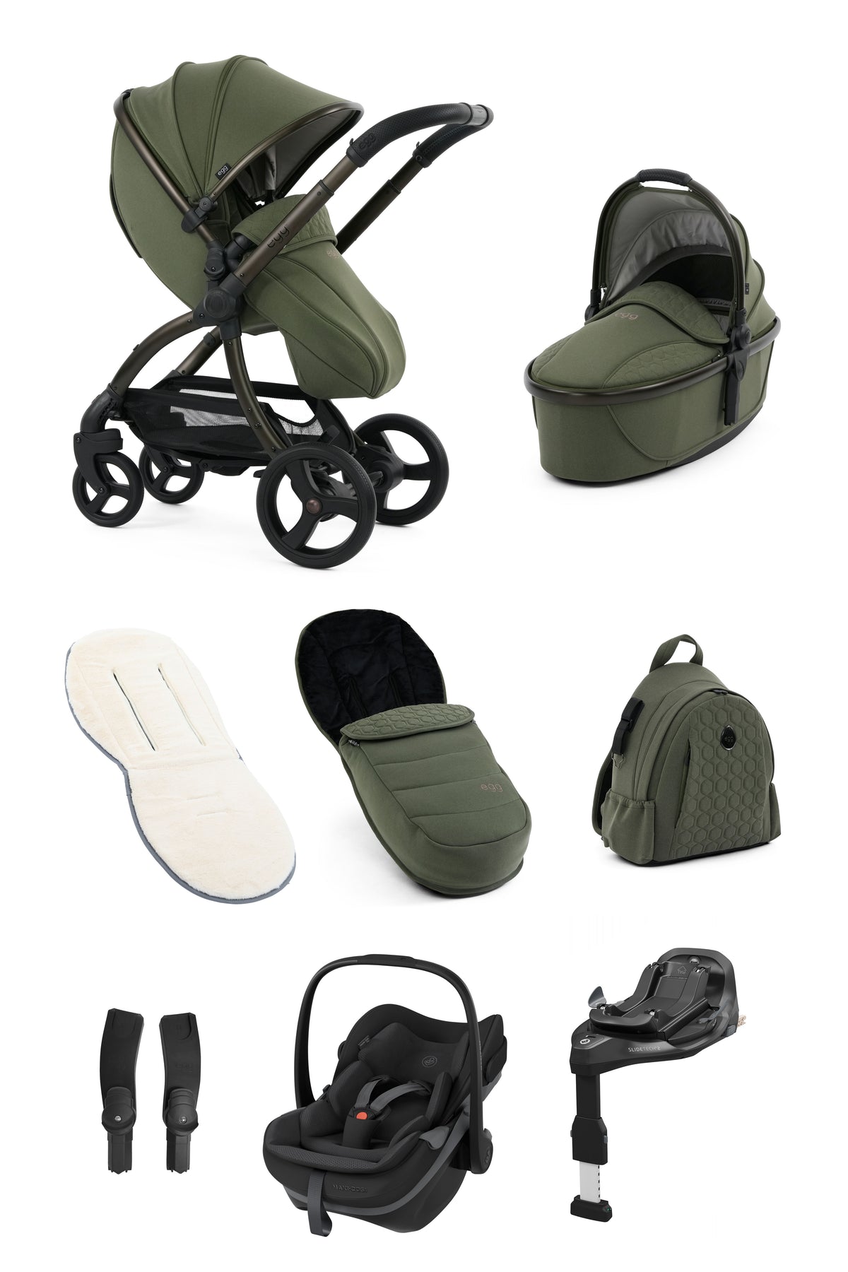 egg3 Luxury Maxi-Cosi Travel System Bundle - Sage