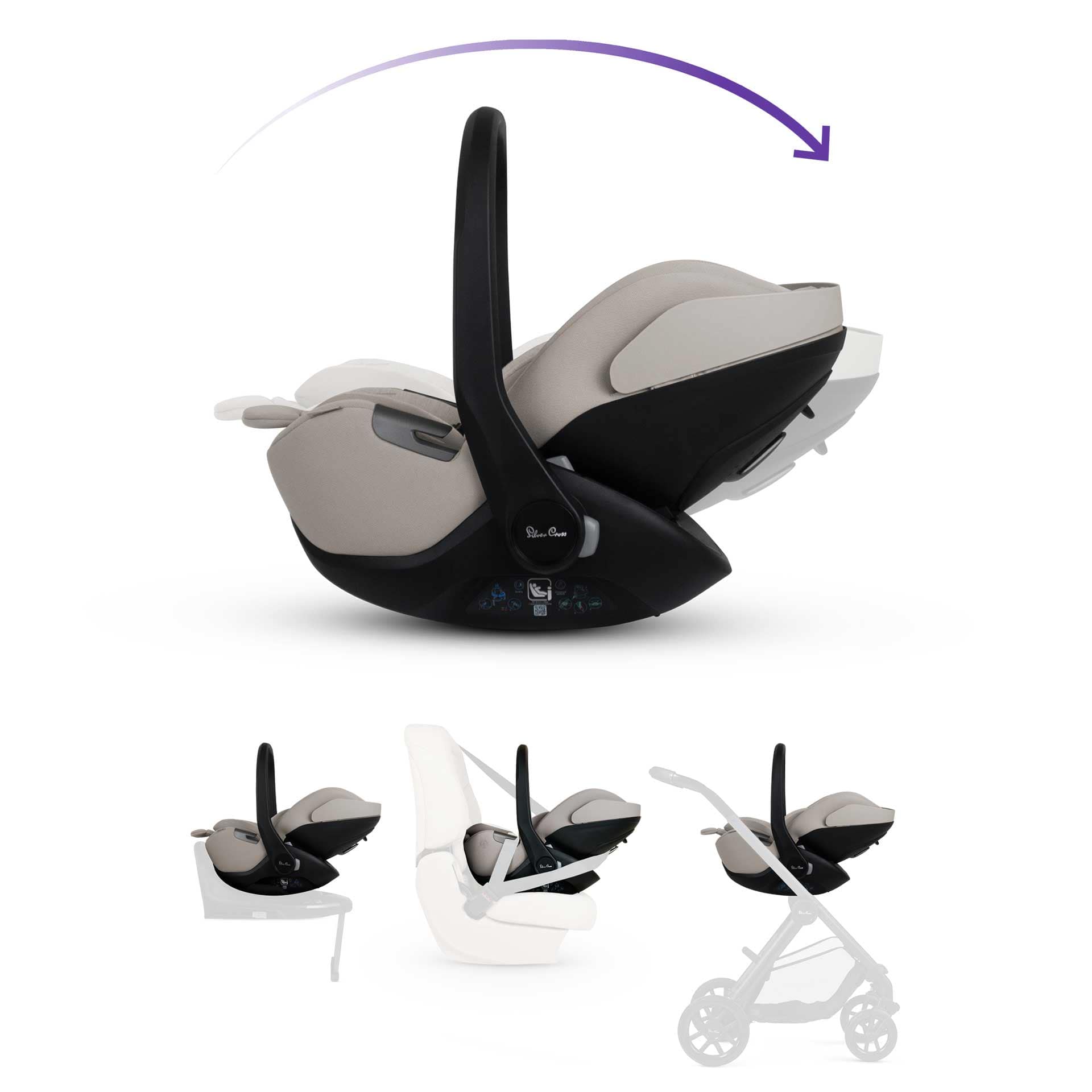 Silver Cross baby car seats Silver Cross Glide Plus 360 Car Seat - Natural Beige
