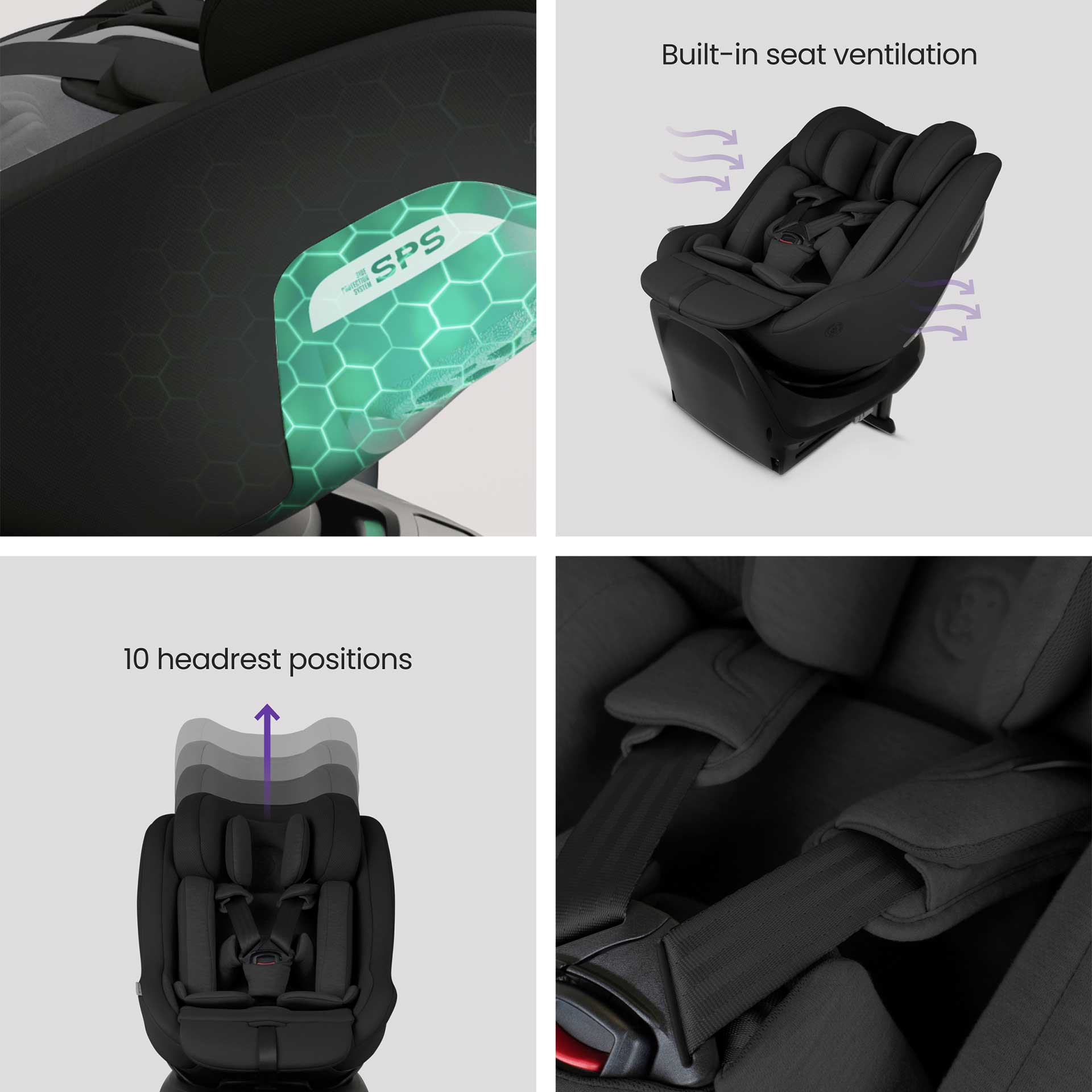 Silver Cross baby car seats Silver Cross Plus 360 Family Bundle - Iconic Black 19162-GL-AP-IB