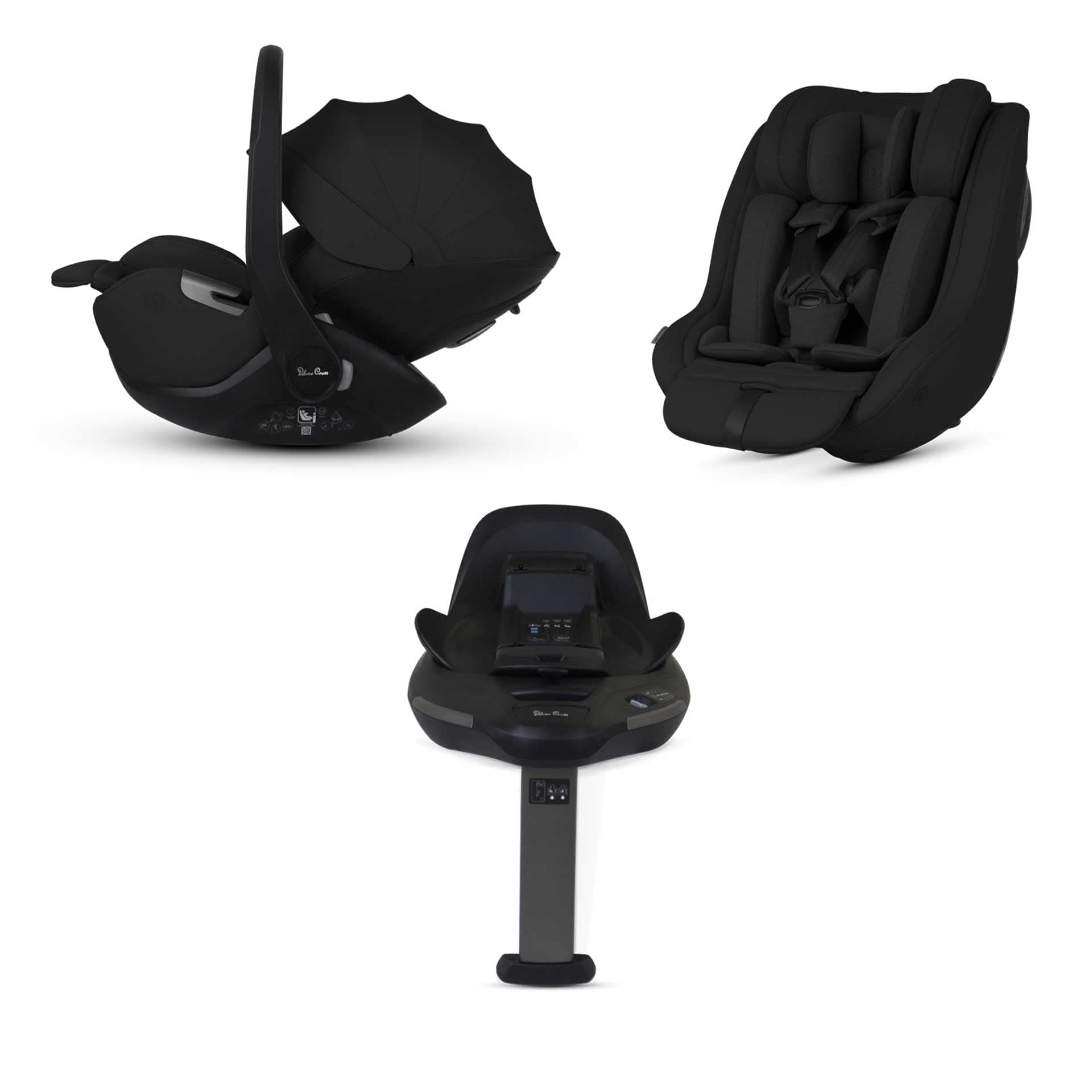 Silver Cross baby car seats Silver Cross Plus 360 Family Bundle - Iconic Black 19162-GL-AP-IB