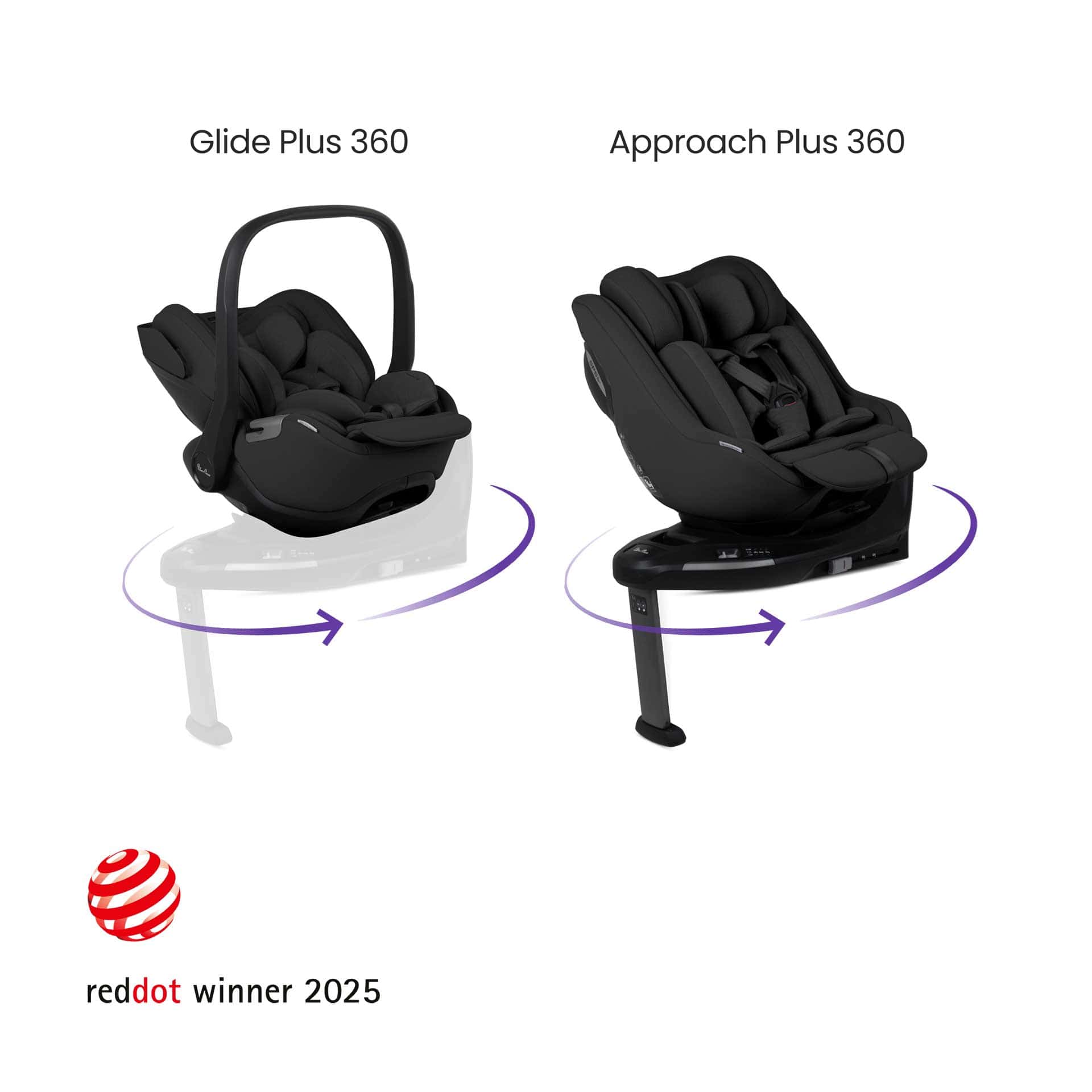Silver Cross baby car seats Silver Cross Plus 360 Family Bundle - Iconic Black 19162-GL-AP-IB