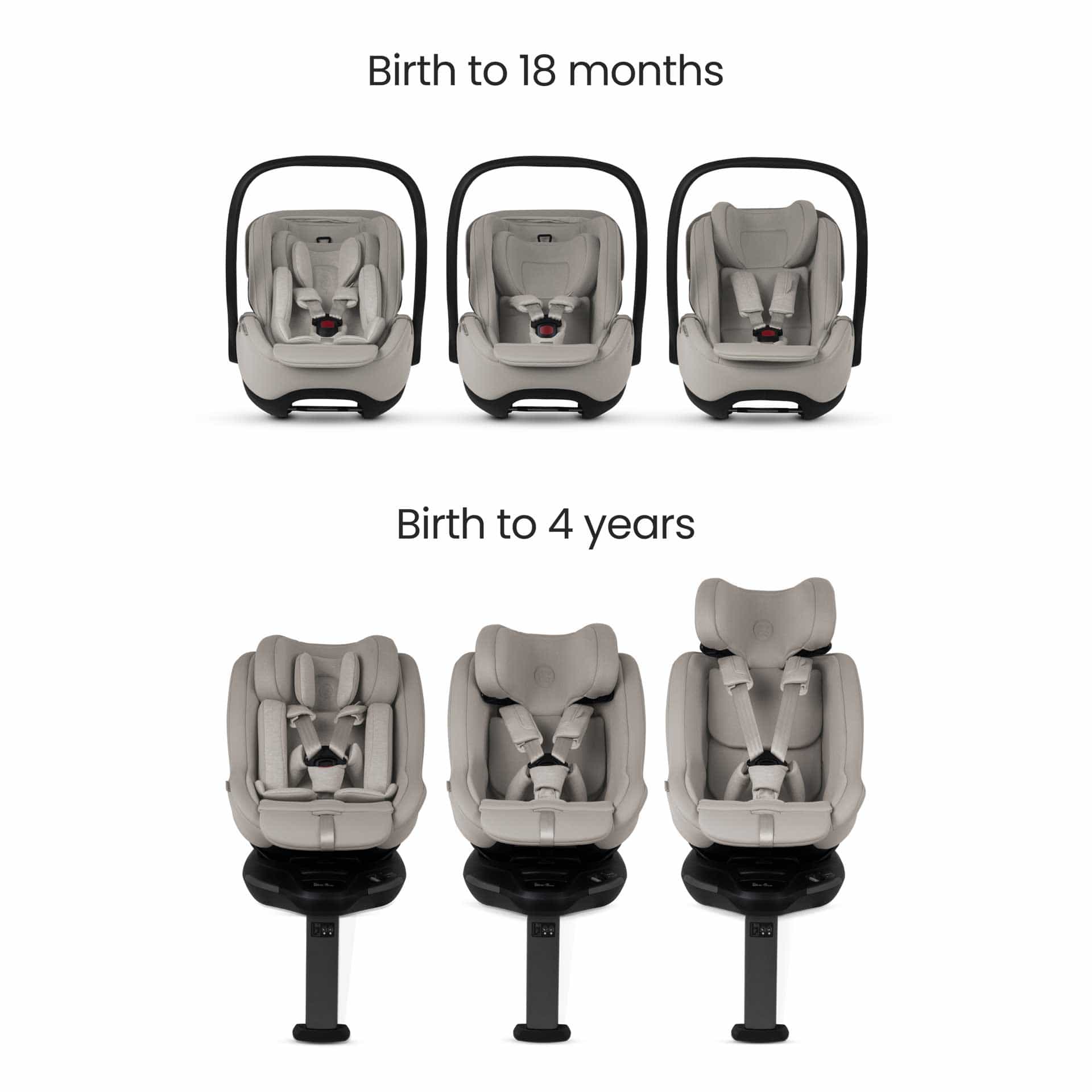 Silver Cross baby car seats Silver Cross Plus 360 Family Bundle - Natural Taupe 19163-GL-AP-NT