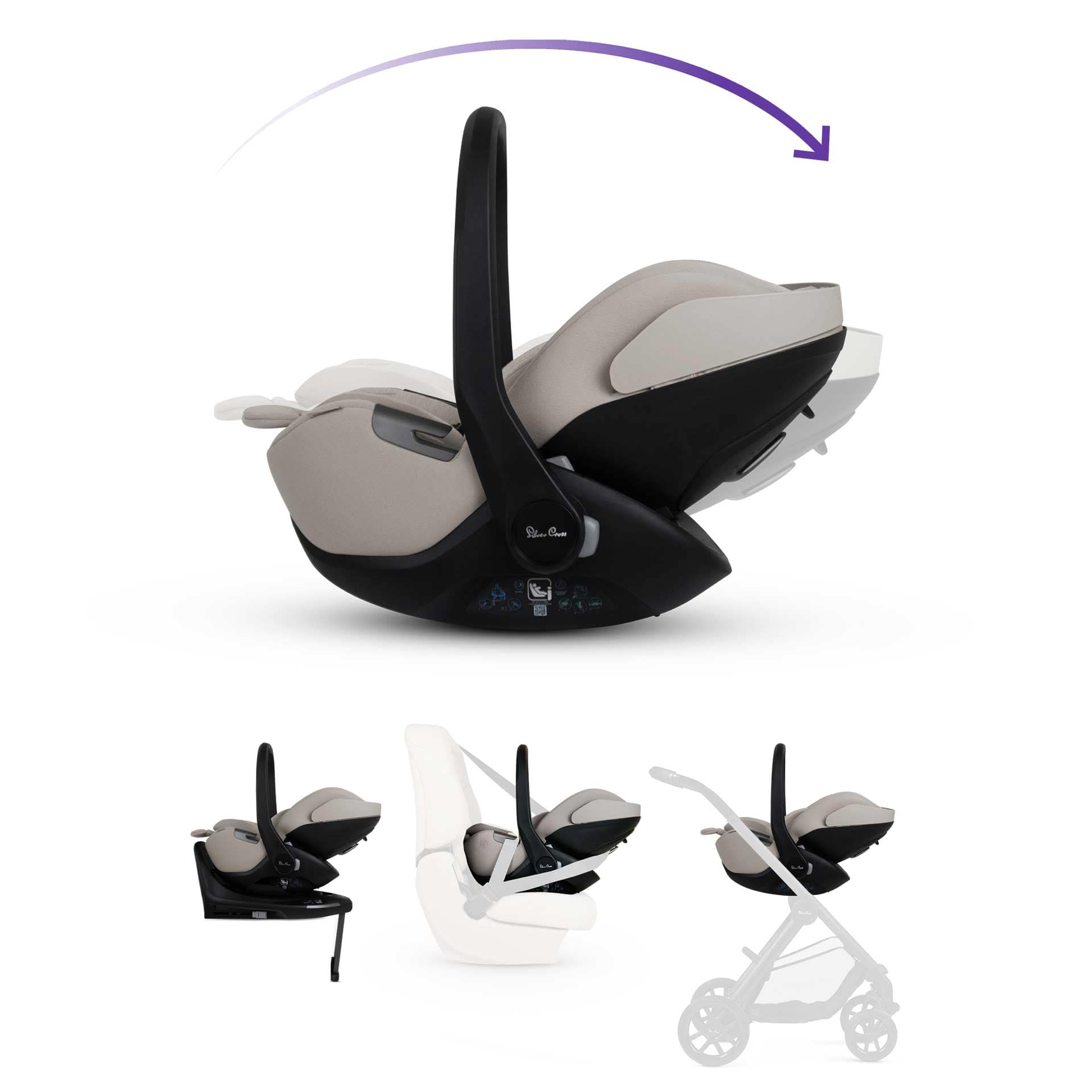 Silver Cross baby car seats Silver Cross Plus 360 Family Bundle - Natural Taupe 19163-GL-AP-NT