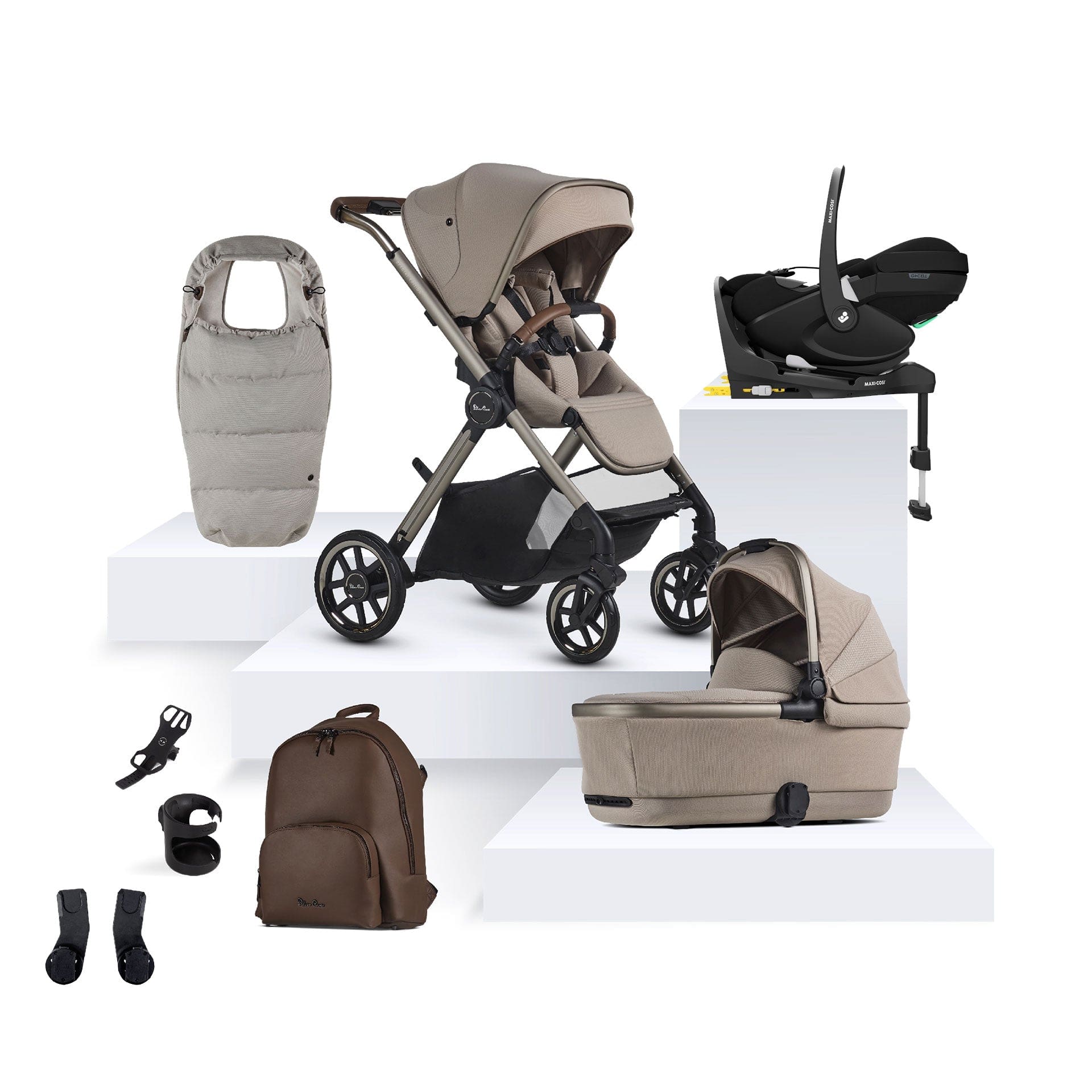 Silver Cross Baby Prams Silver Cross Reef 2 Special Edition Maxi-Cosi Travel System - Frappe 16144-FRA-2