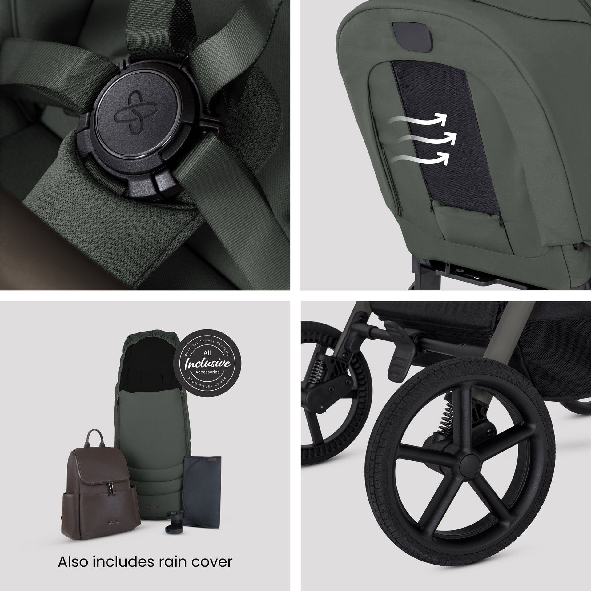 Silver Cross baby prams Silver Cross Breez Accessory Bundle - Pewter IBA.PW1