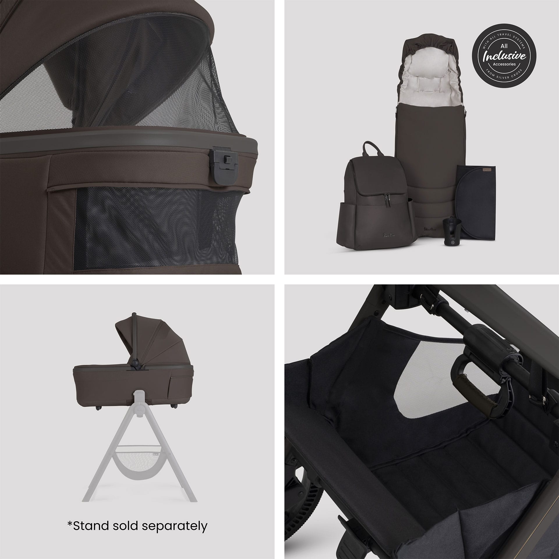 Silver Cross baby prams Silver Cross Cove 2 Accessory Bundle - Chocolate 23096-CHO