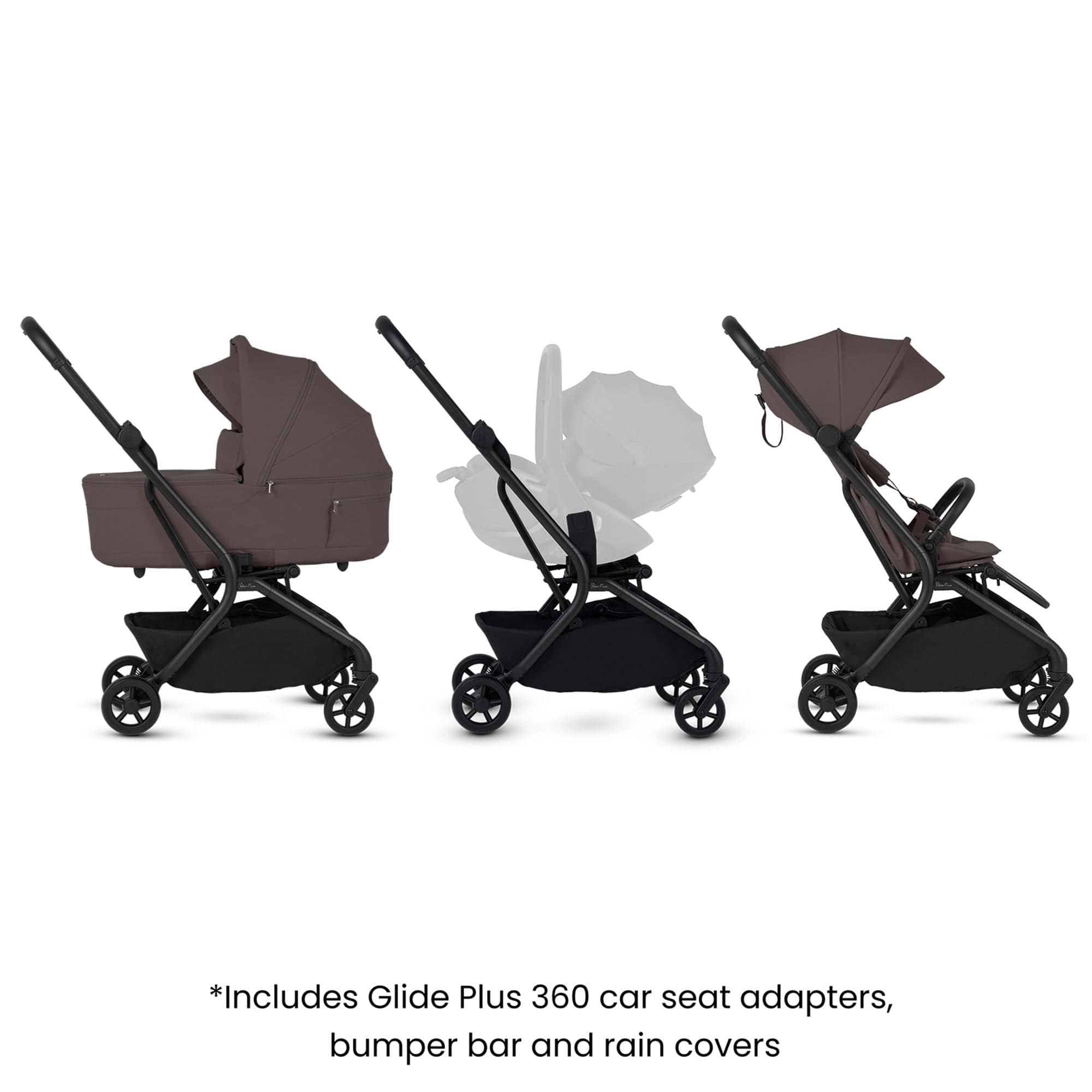 Silver Cross baby prams Silver Cross Nia Stroller with Carrycot - Chocolate INSC.CT