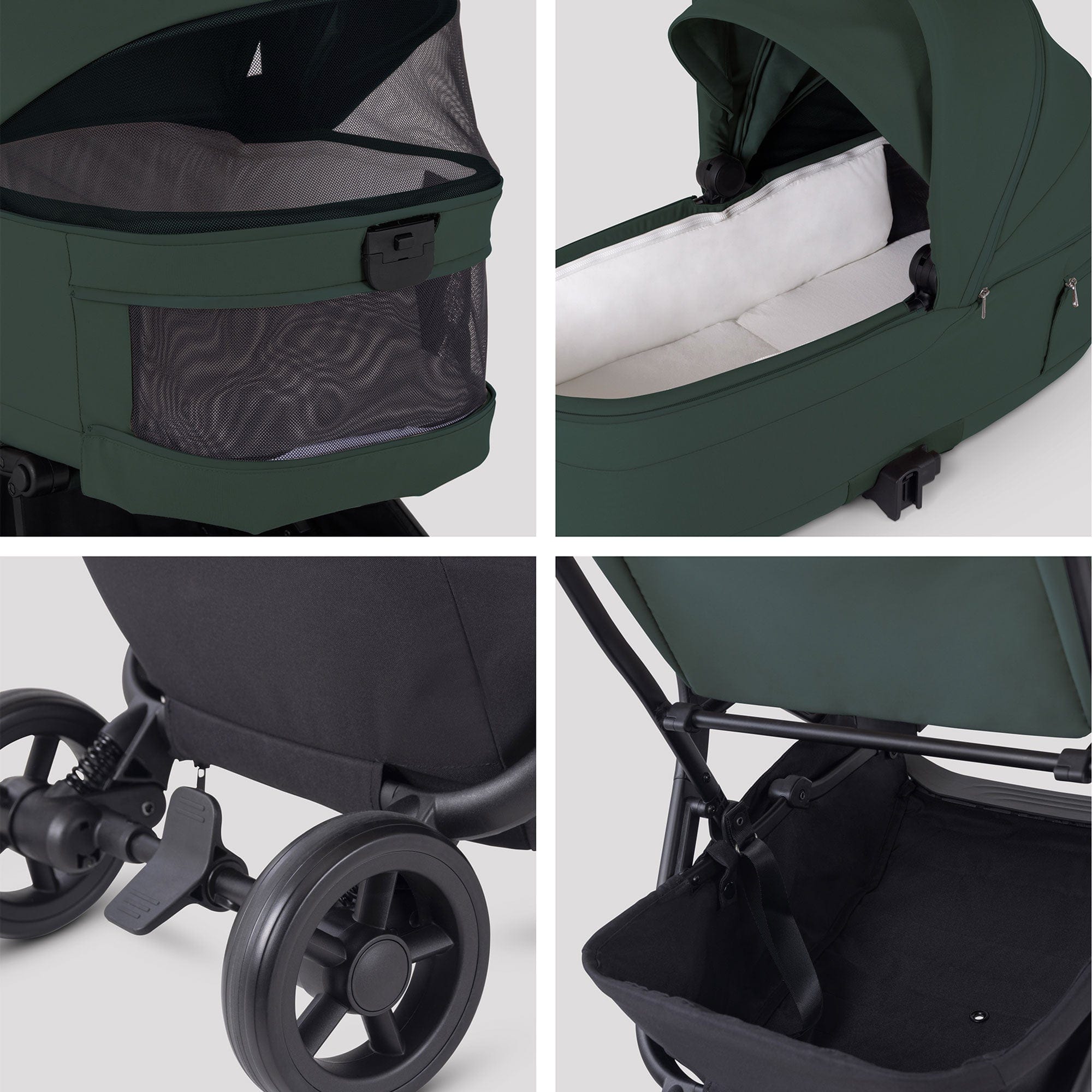 Silver Cross baby prams Silver Cross Nia Stroller with Carrycot - Conifer INSC.CF