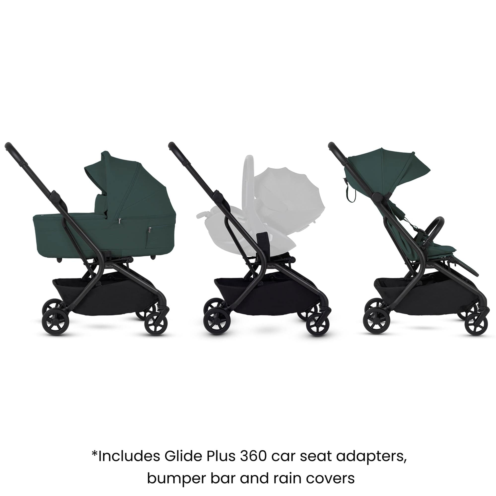 Silver Cross baby prams Silver Cross Nia Stroller with Carrycot - Conifer INSC.CF