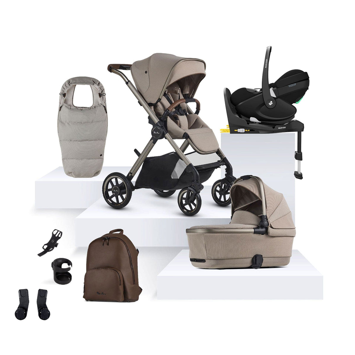 Silver Cross baby prams Silver Cross Reef 2 Special Edition Maxi-Cosi Travel System - Frappe 16144-FRA-2