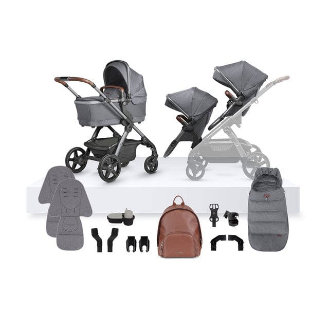 Silver Cross baby prams Silver Cross Wave 3 Growing Family Bundle - Lunar 19139-GRF-LUN
