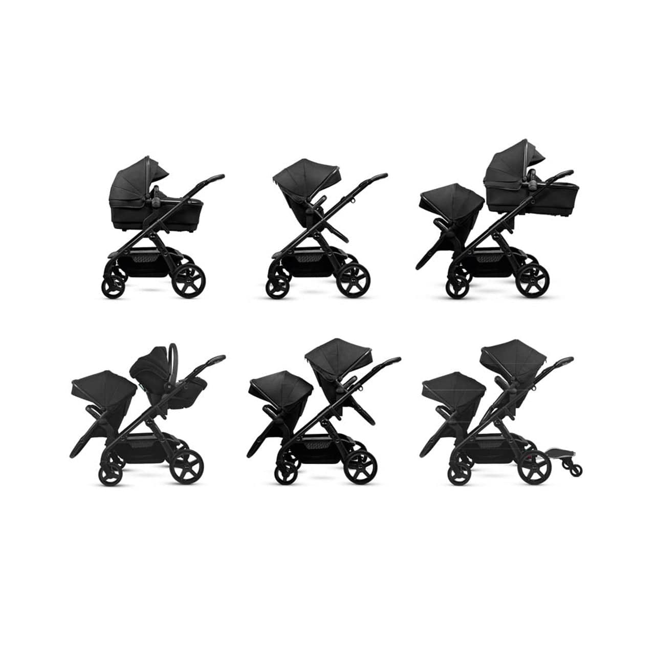 Silver Cross baby prams Silver Cross Wave 3 Growing Family Bundle - Onyx 19140-GRF-ONX