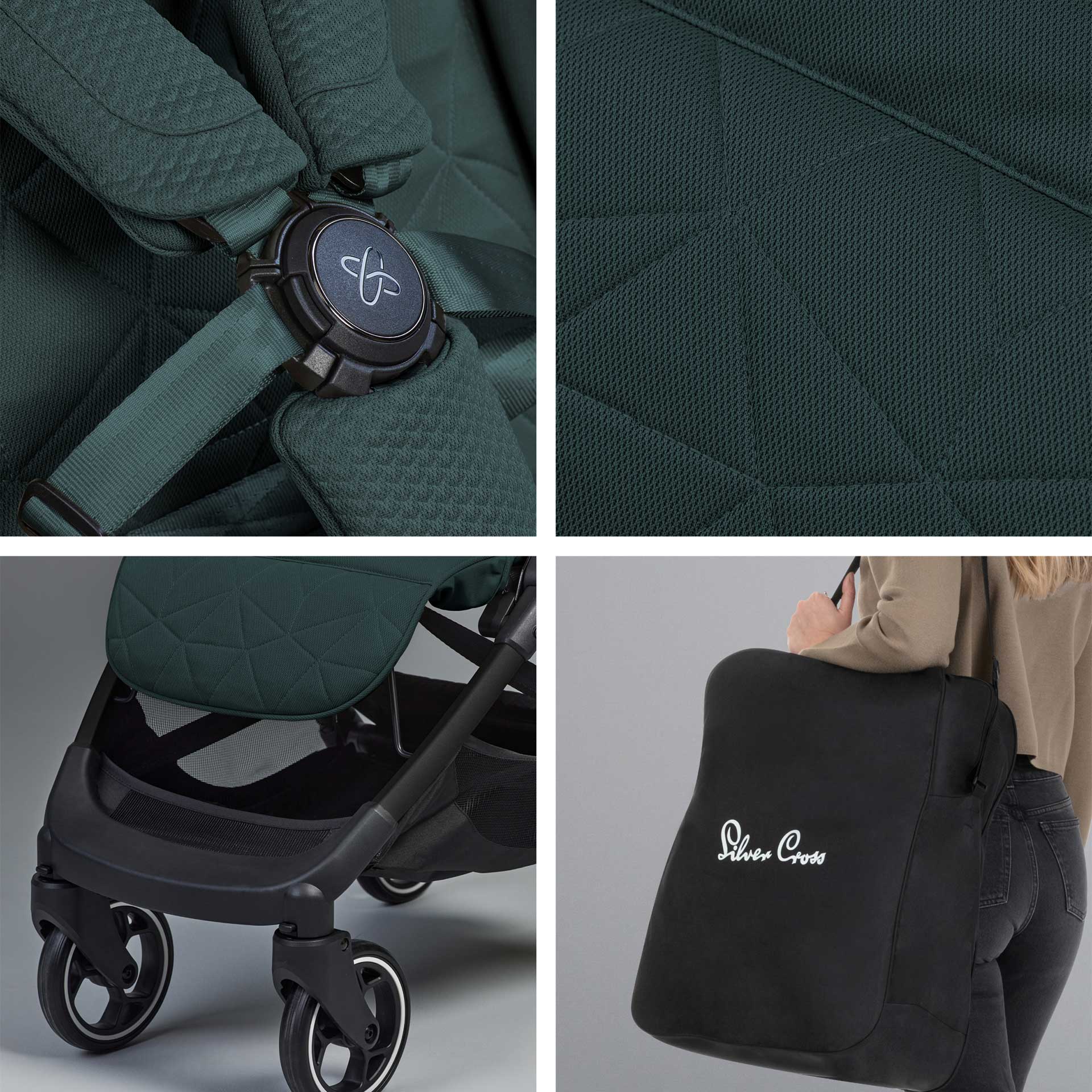 Silver Cross baby pushchairs Silver Cross Clic 2 Compact Pushchair - Conifer