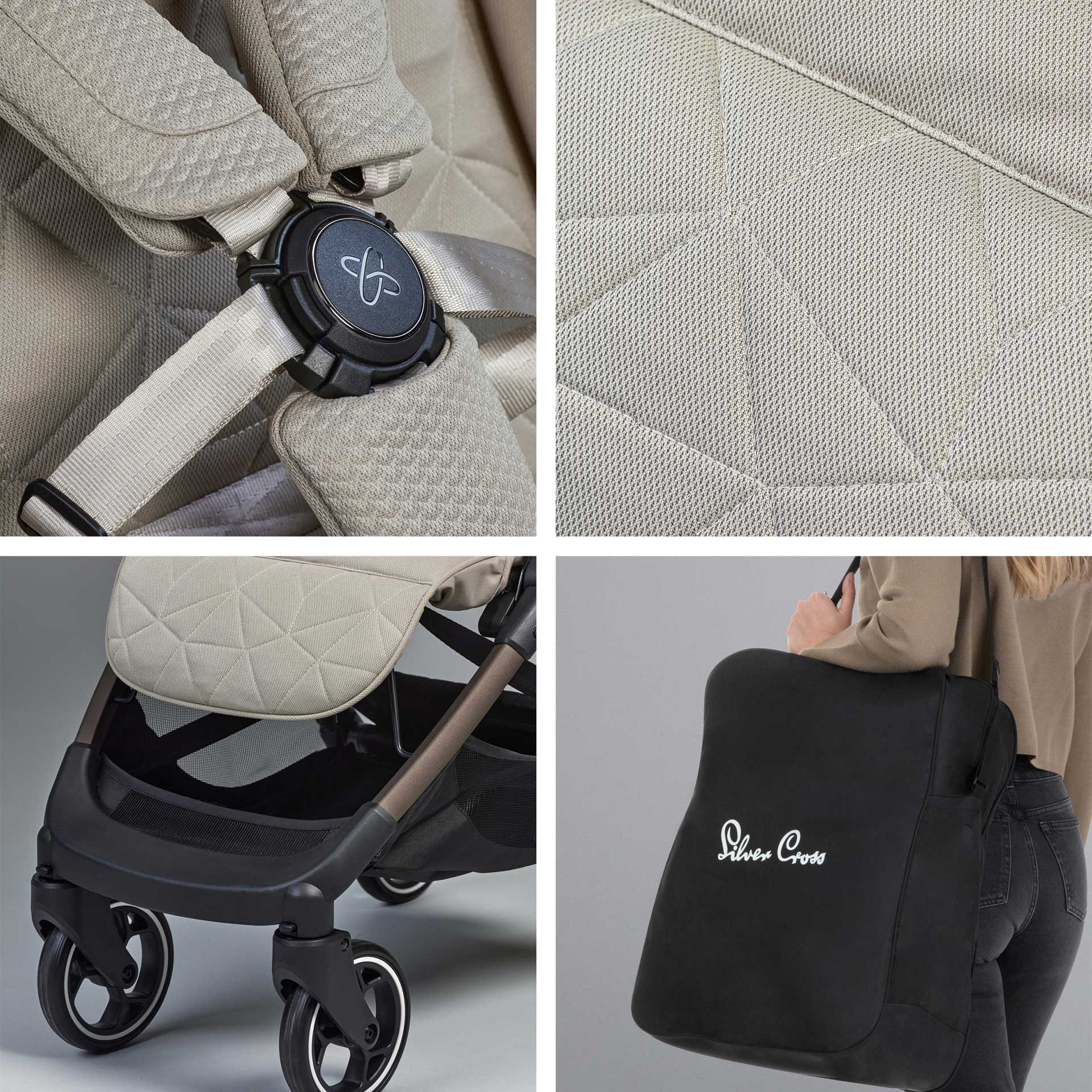 Silver Cross baby pushchairs Silver Cross Clic 2 Compact Pushchair - Latte