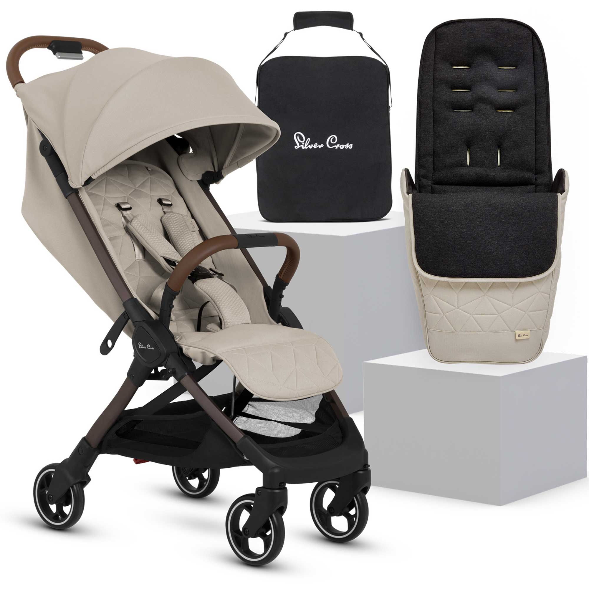 Silver Cross baby pushchairs Silver Cross Clic 2 Compact Pushchair - Latte 18992-CLIC2-LT
