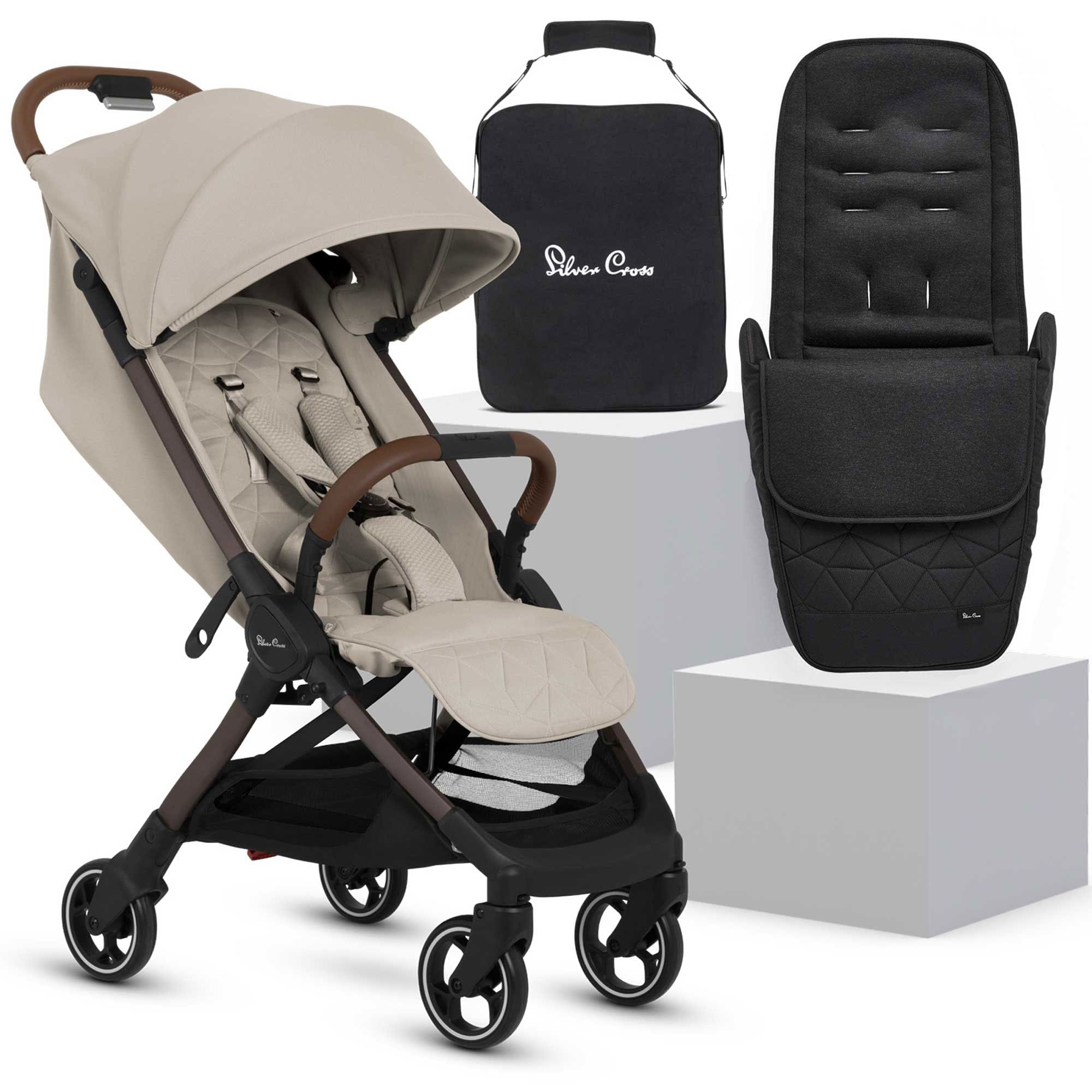 Silver Cross baby pushchairs Silver Cross Clic 2 Compact Pushchair - Latte 18992-CLIC2-LT