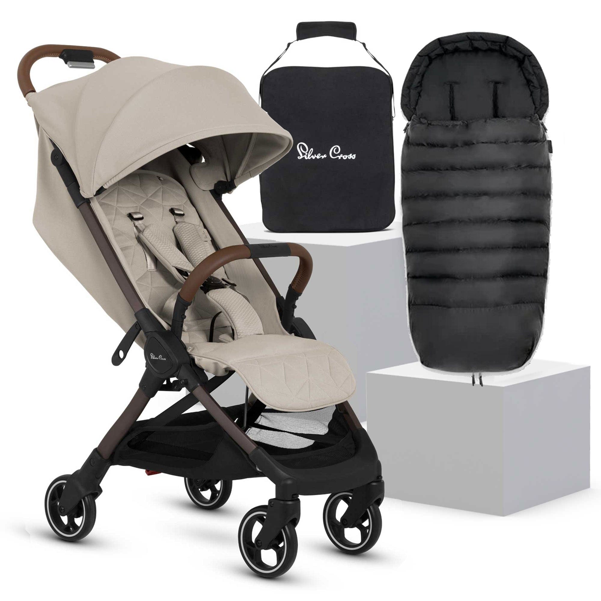 Silver Cross baby pushchairs Silver Cross Clic 2 Compact Pushchair - Latte 18992-CLIC2-LT