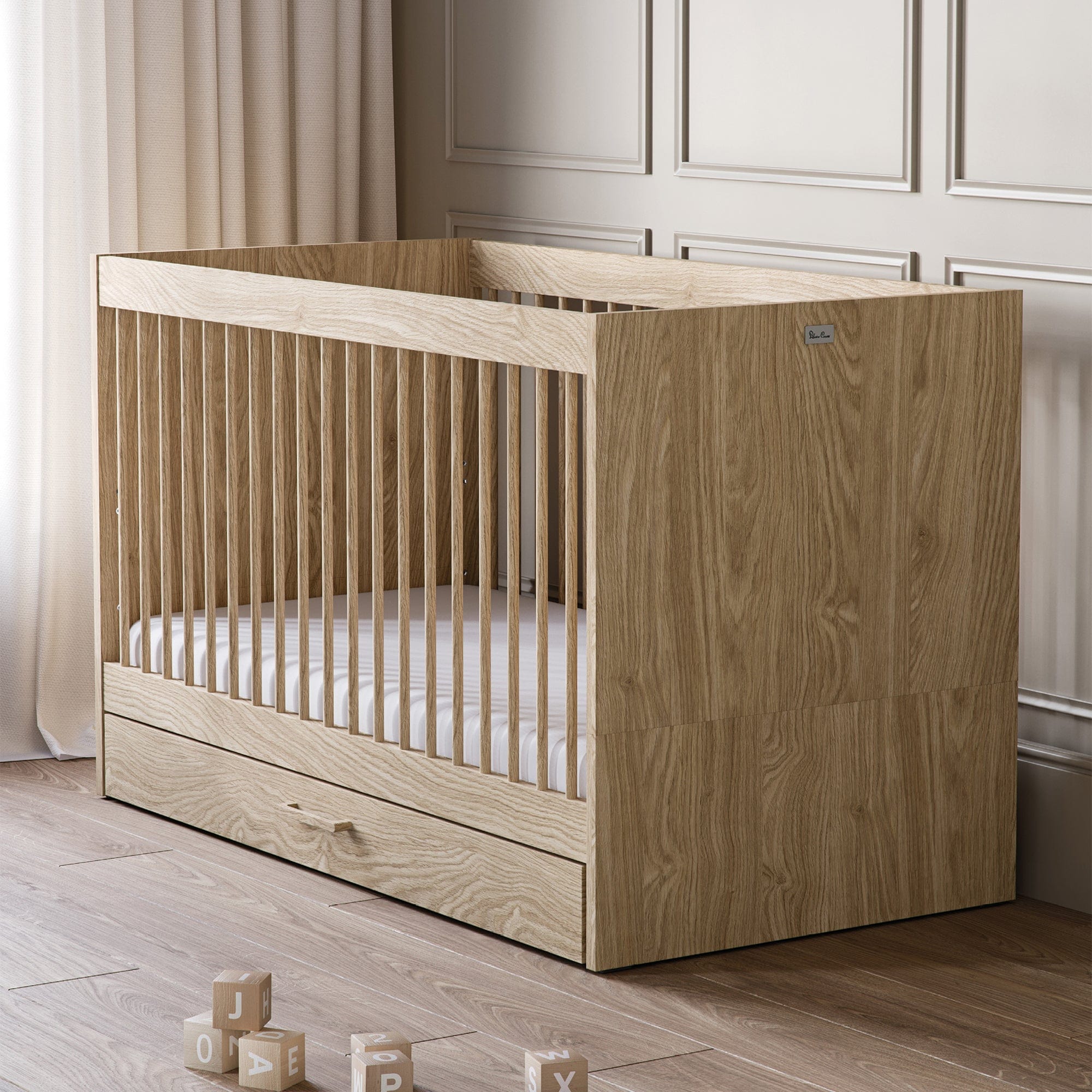 Silver Cross cot bed room sets Silver Cross Geneva 2 Piece Wardrobe Room Set - Oak