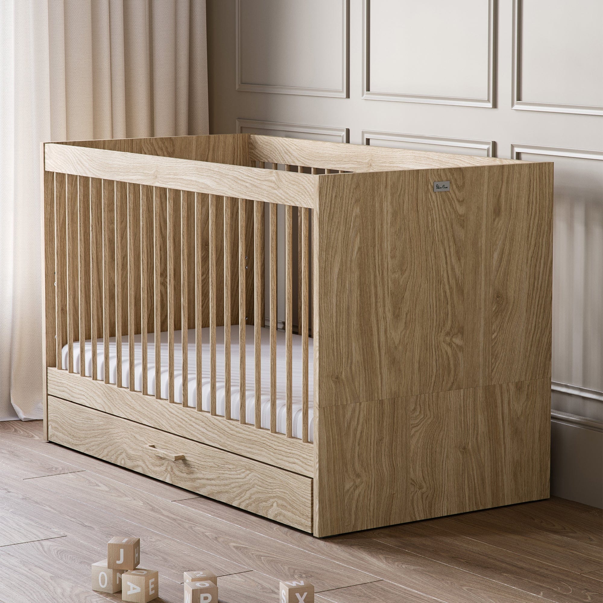 Silver Cross cot bed room sets Silver Cross Geneva 3 Piece Room Set - Oak
