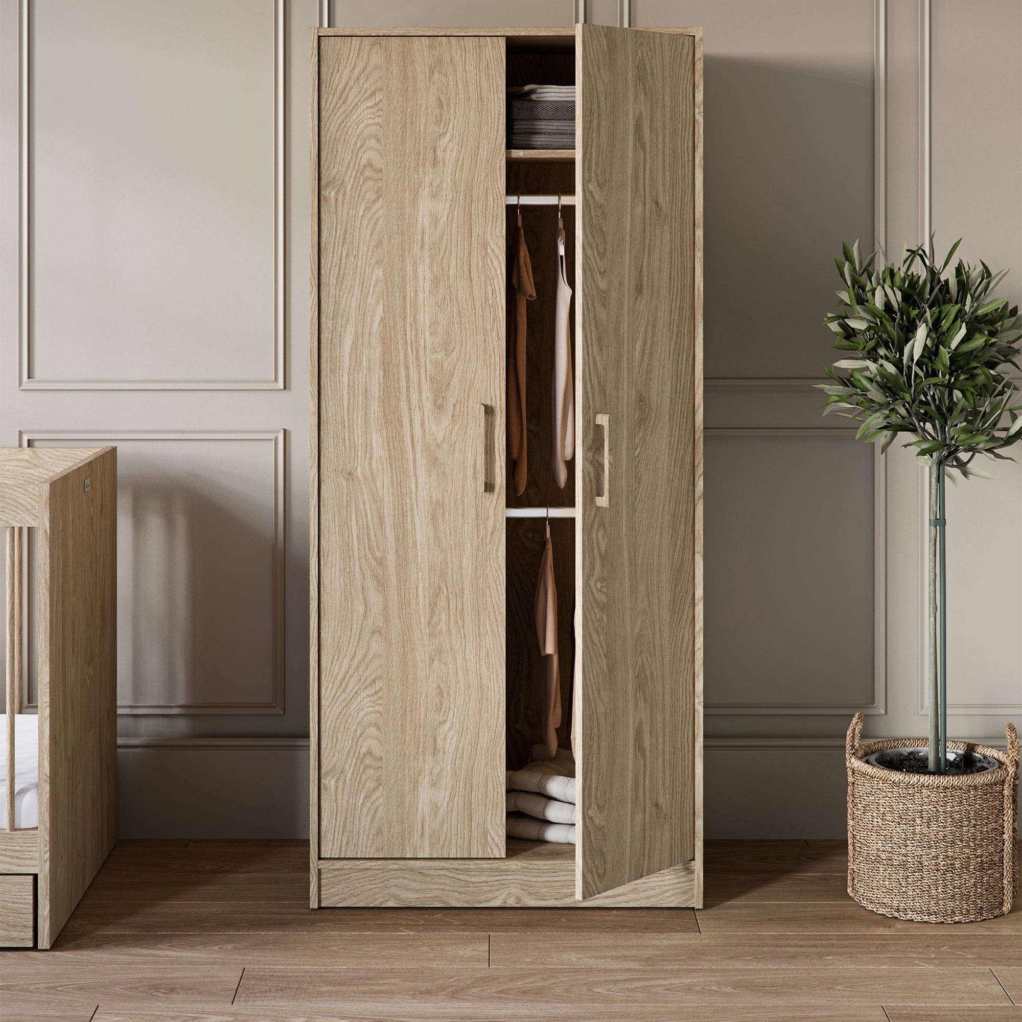 Silver Cross nursery wardrobes Silver Cross Geneva Wardrobe - Oak SX8195