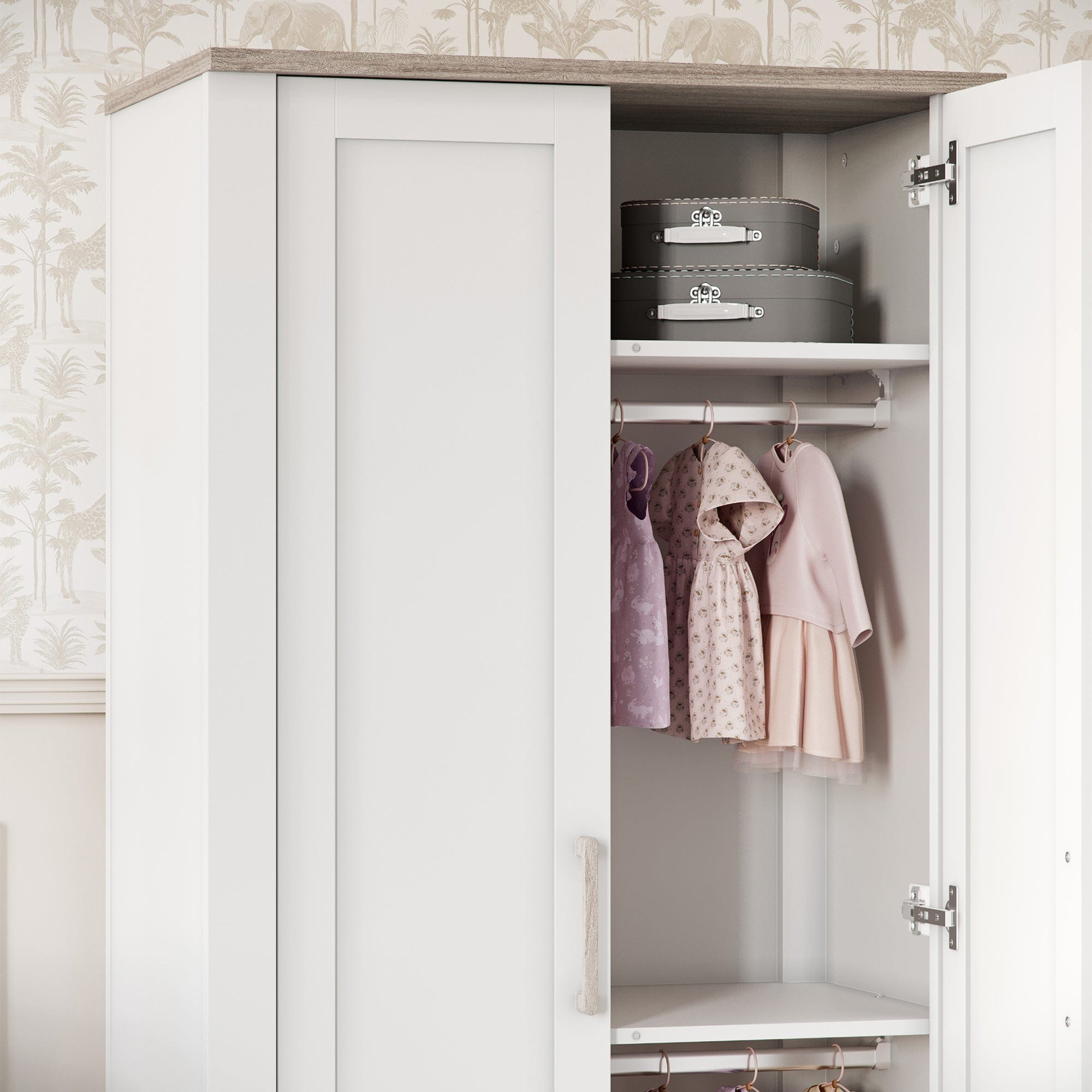 Silver Cross nursery wardrobes Silver Cross Valencia Wardrobe - White Ash SX8204