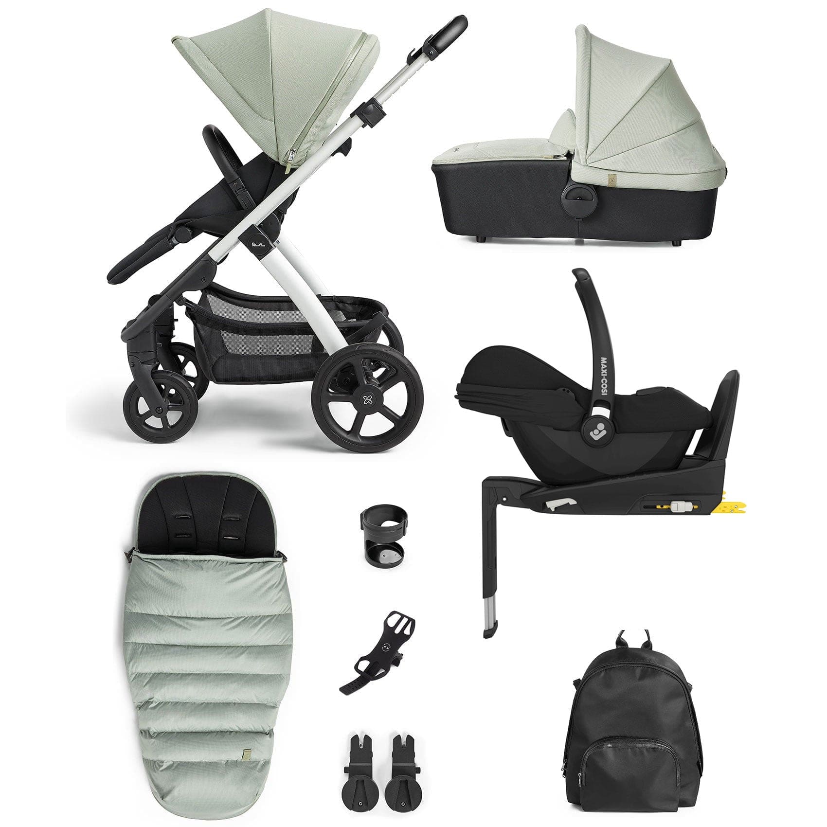 Silver Cross travel systems Silver Cross Tide 3 in 1 Cabriofix Travel System - Sage KTTB.SA-3