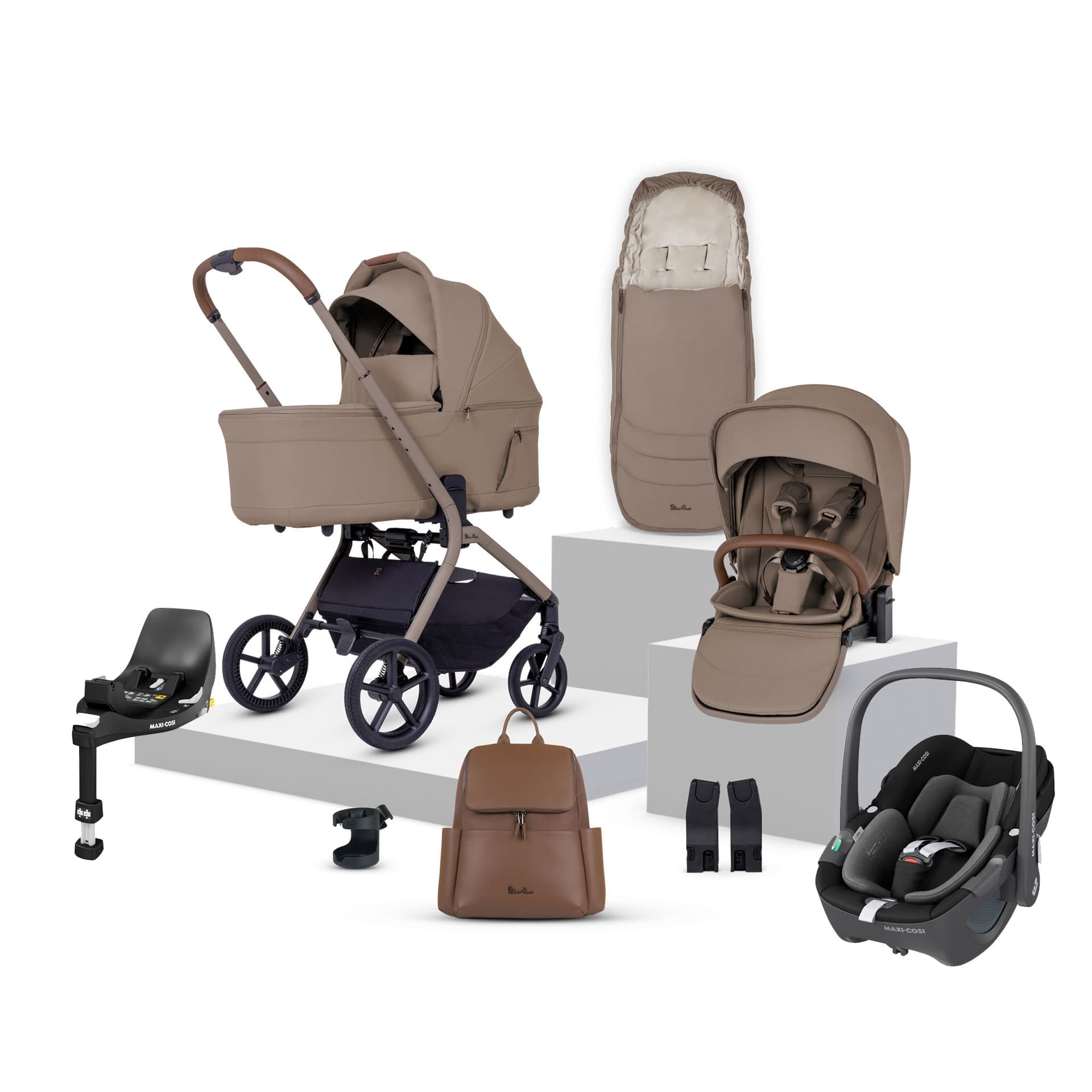 Silver Cross travel systems Silver Cross Breez Maxi-Cosi Cybex Travel System - Champagne 22079-CHA-1