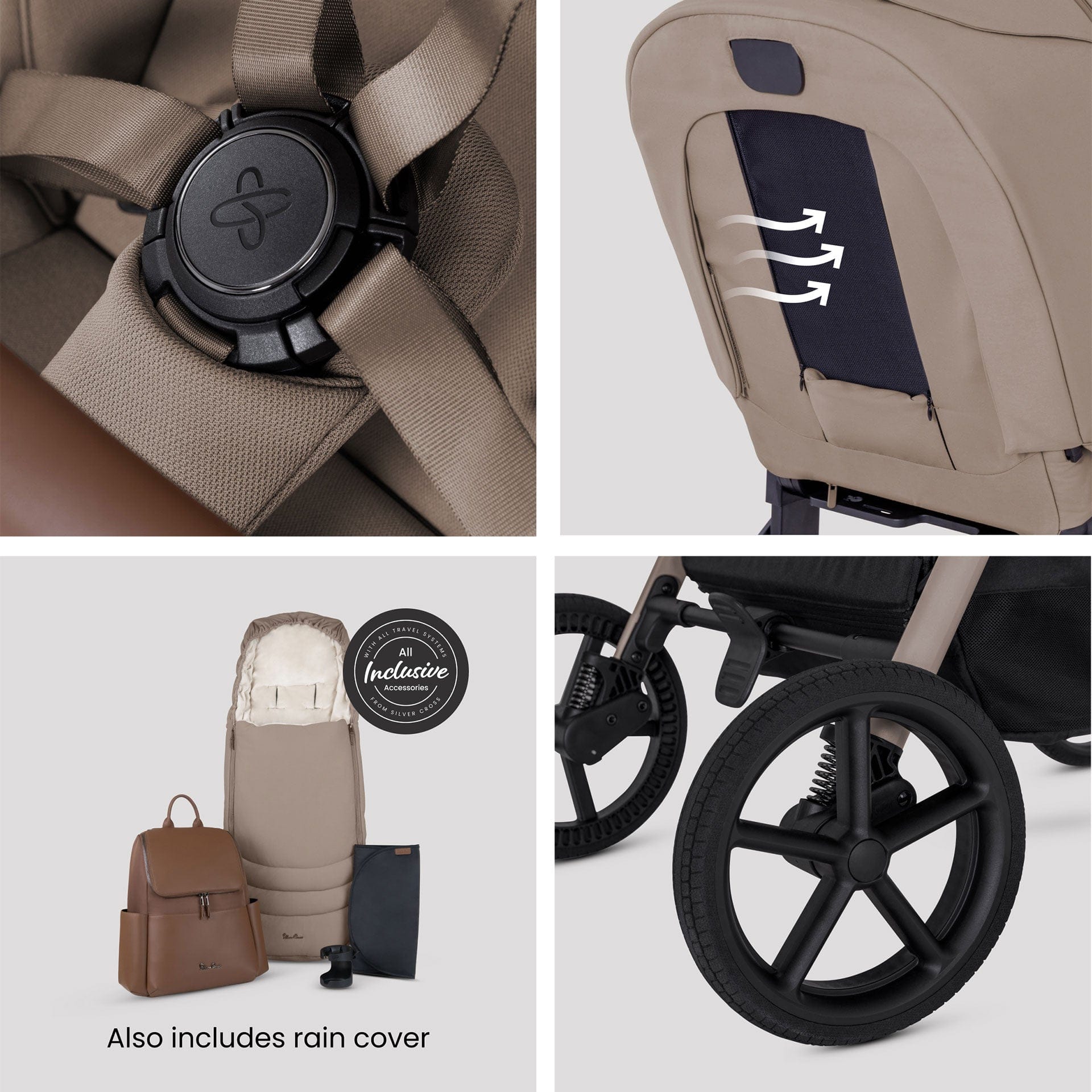 Silver Cross travel systems Silver Cross Breez Ultimate Family 360 Bundle - Champagne