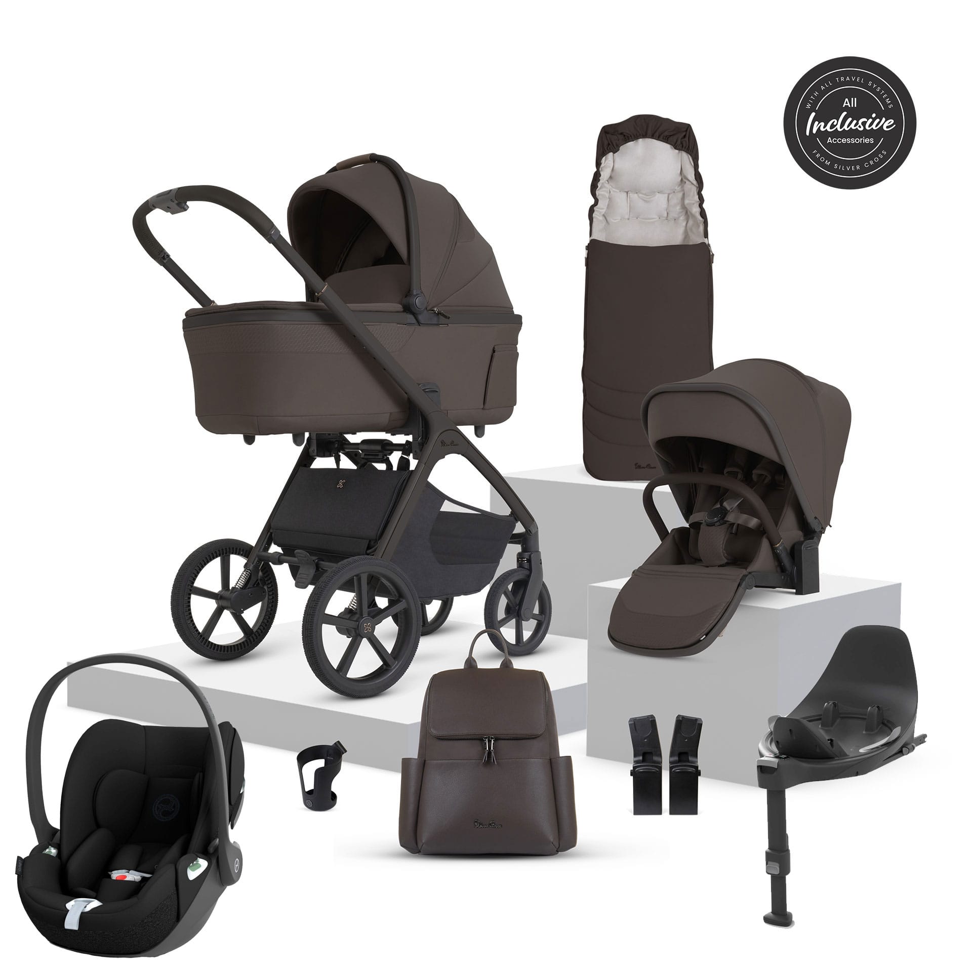 Silver Cross travel systems Silver Cross Cove 2 Cybex Travel System - Chocolate