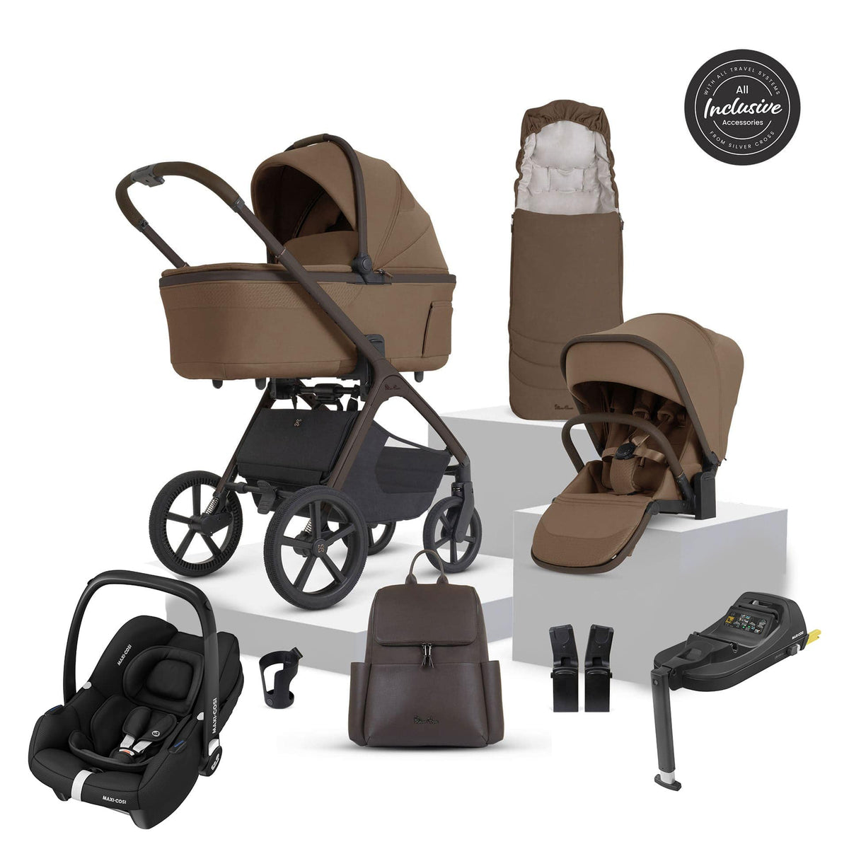 Silver Cross travel systems Silver Cross Cove 2 Maxi-Cosi Travel System - Maple 23121-MAP-1