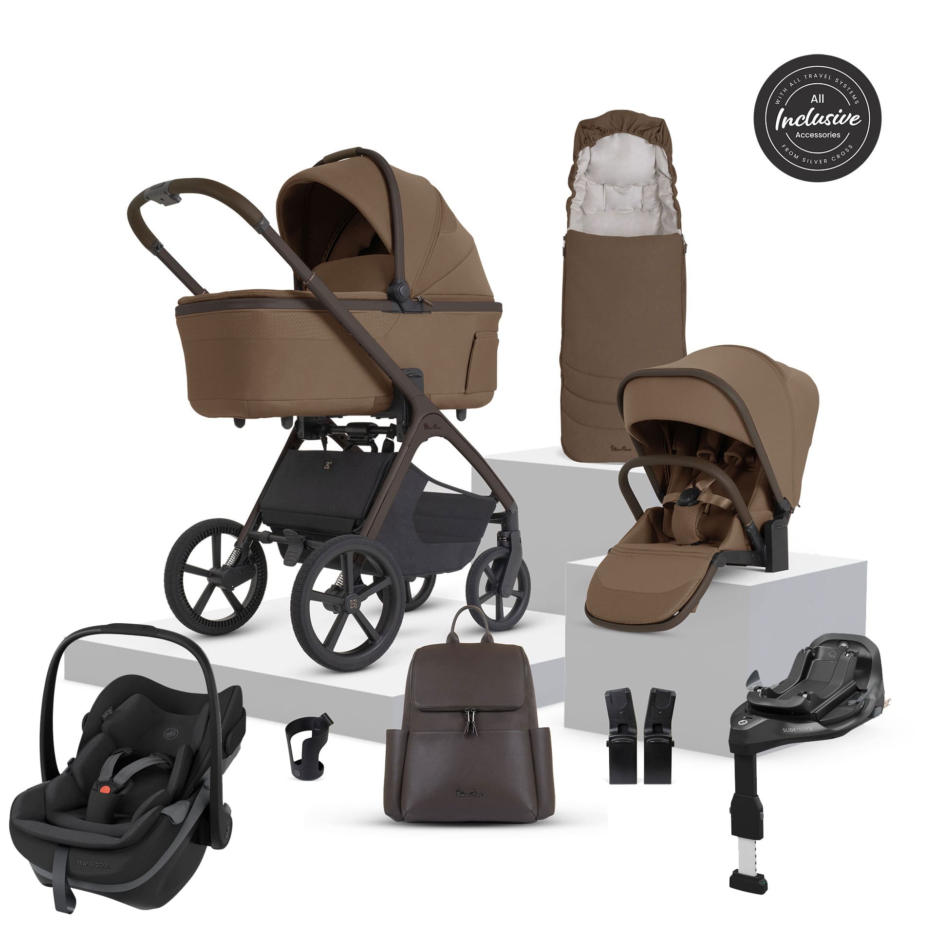Silver Cross travel systems Silver Cross Cove 2 Maxi-Cosi Travel System - Maple 23121-MAP