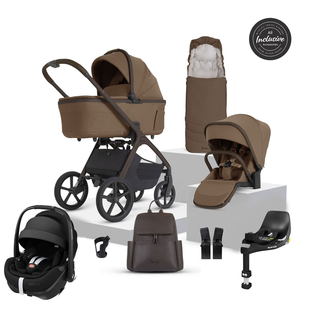 Silver Cross travel systems Silver Cross Cove 2 Maxi-Cosi Travel System - Maple 23121-MAP-2
