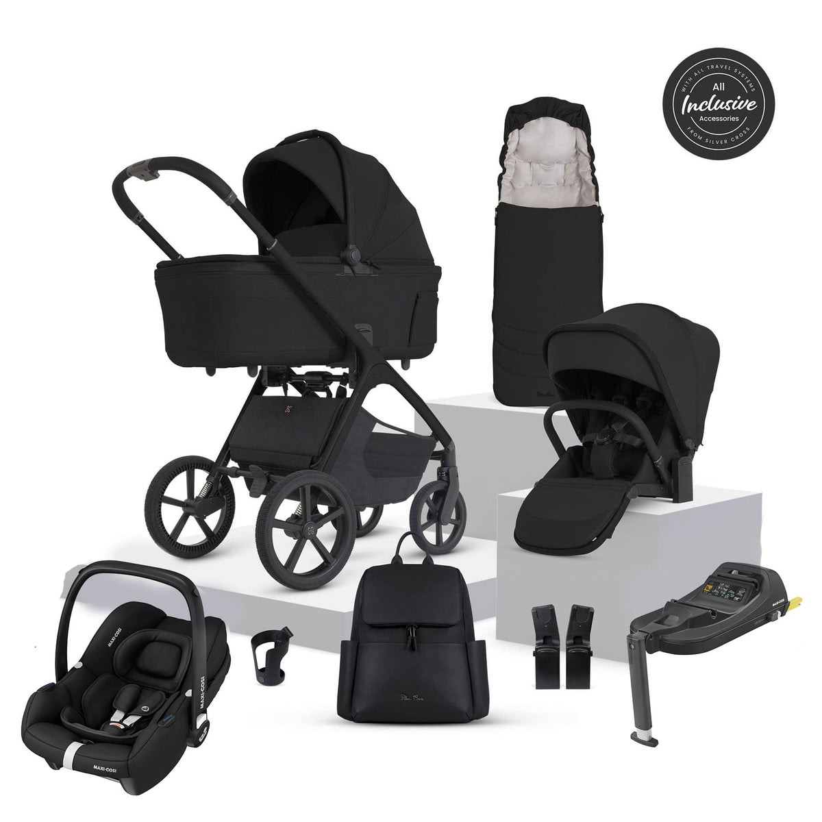 Silver Cross travel systems Silver Cross Cove 2 Maxi-Cosi Travel System - Onyx 23121-ONY-1