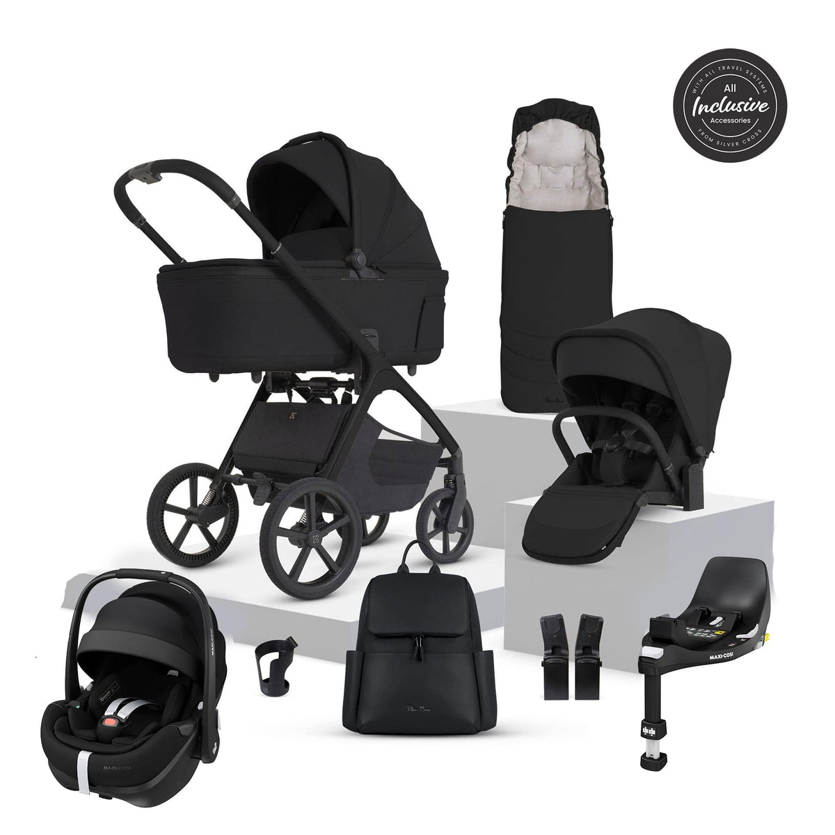 Silver Cross travel systems Silver Cross Cove 2 Maxi-Cosi Travel System - Onyx 23121-ONY-2