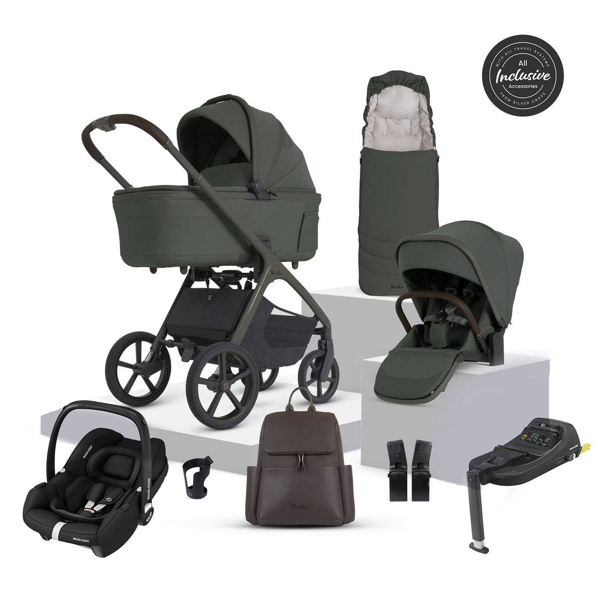 Silver Cross travel systems Silver Cross Cove 2 Maxi-Cosi Travel System - Pewter 23121-PEW-1