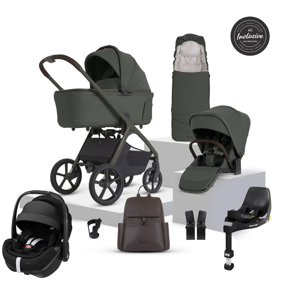 Silver Cross travel systems Silver Cross Cove 2 Maxi-Cosi Travel System - Pewter 23121-PEW-2
